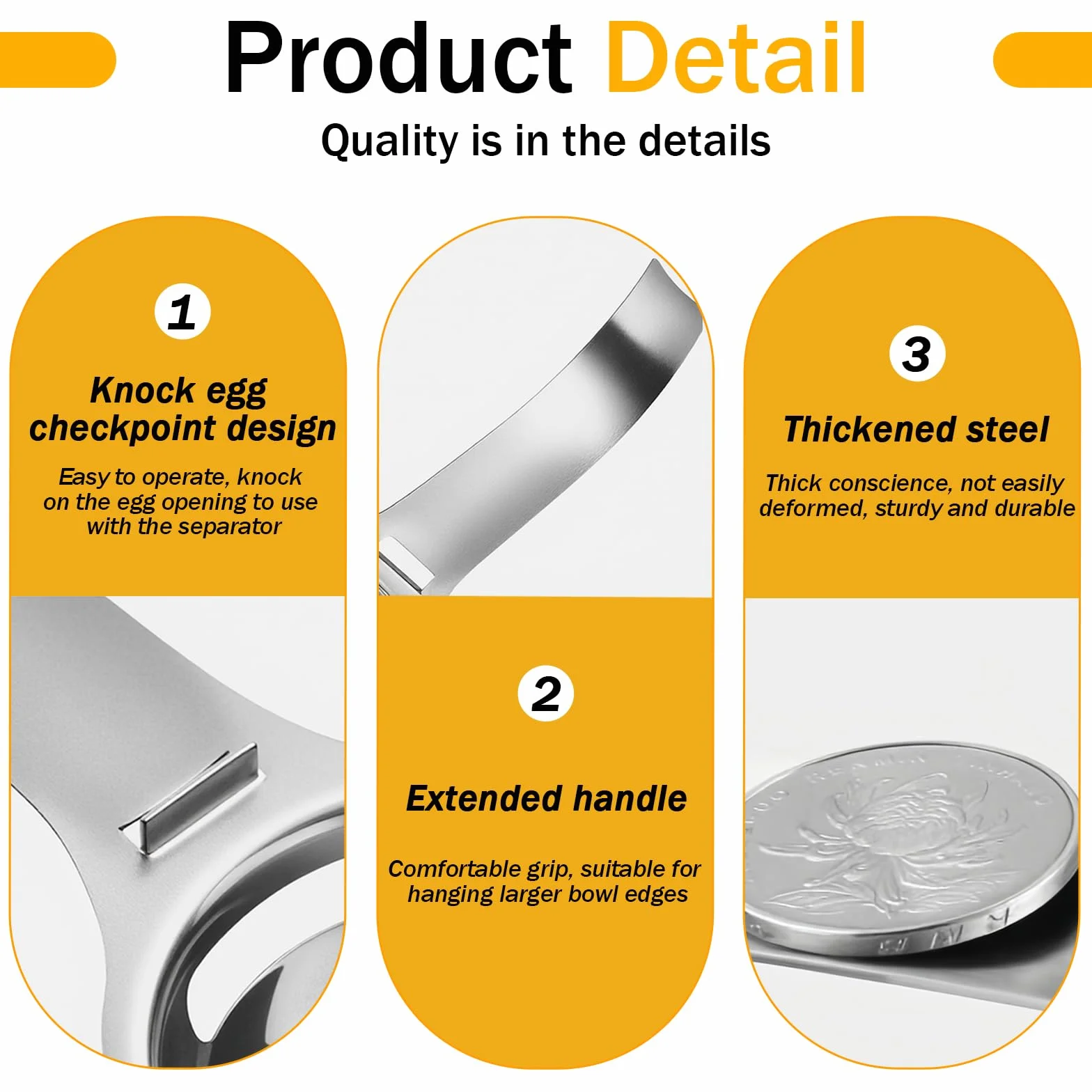 Separador de Yemas de Huevo Acero Inoxidable 304 - Egg Yolk Separator Stainless Steel, Divisor de Huevo Extractor de Clara