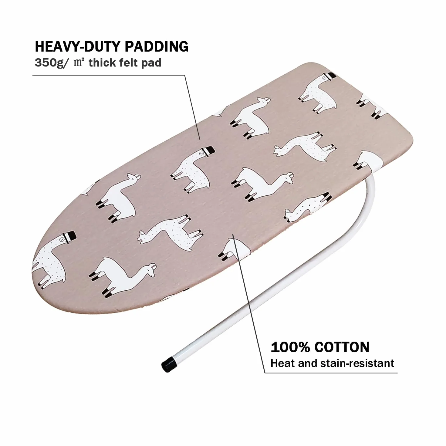 Funda y almohadilla para tabla de planchar de mesa pequeña de 12 x 32 pulgadas, 3 pares de correas de cierre de velcro, bordes elásticos, funda de algodón para mini tabla de planchar con acolchado