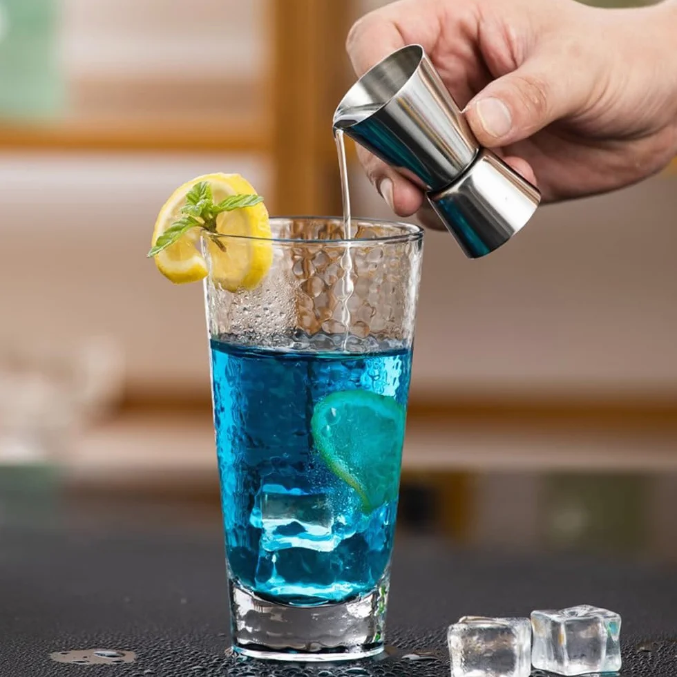 Jigger de Cóctel 25/50 ml Vaso Medidor Doble Cara Acero Inoxidable 304 para Bebidas