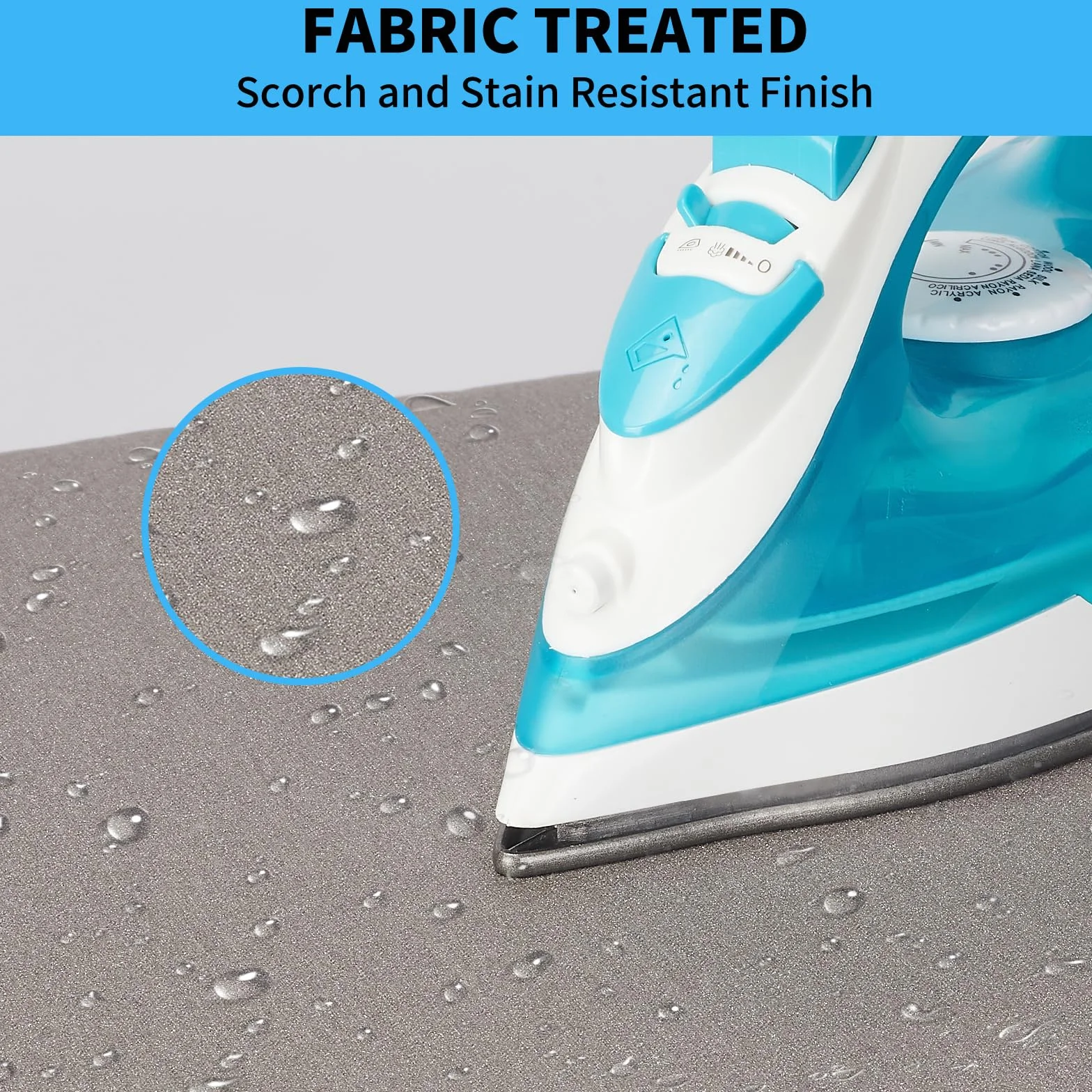 BNDX Funda De Silicona Para Tabla Planchar, Revestimiento, Acolchado Resistente a Las Quemaduras, Extra Grueso Y Resistente, 4 Capas, Borde Elástico 2 Pulgadas, Hebillas Clic