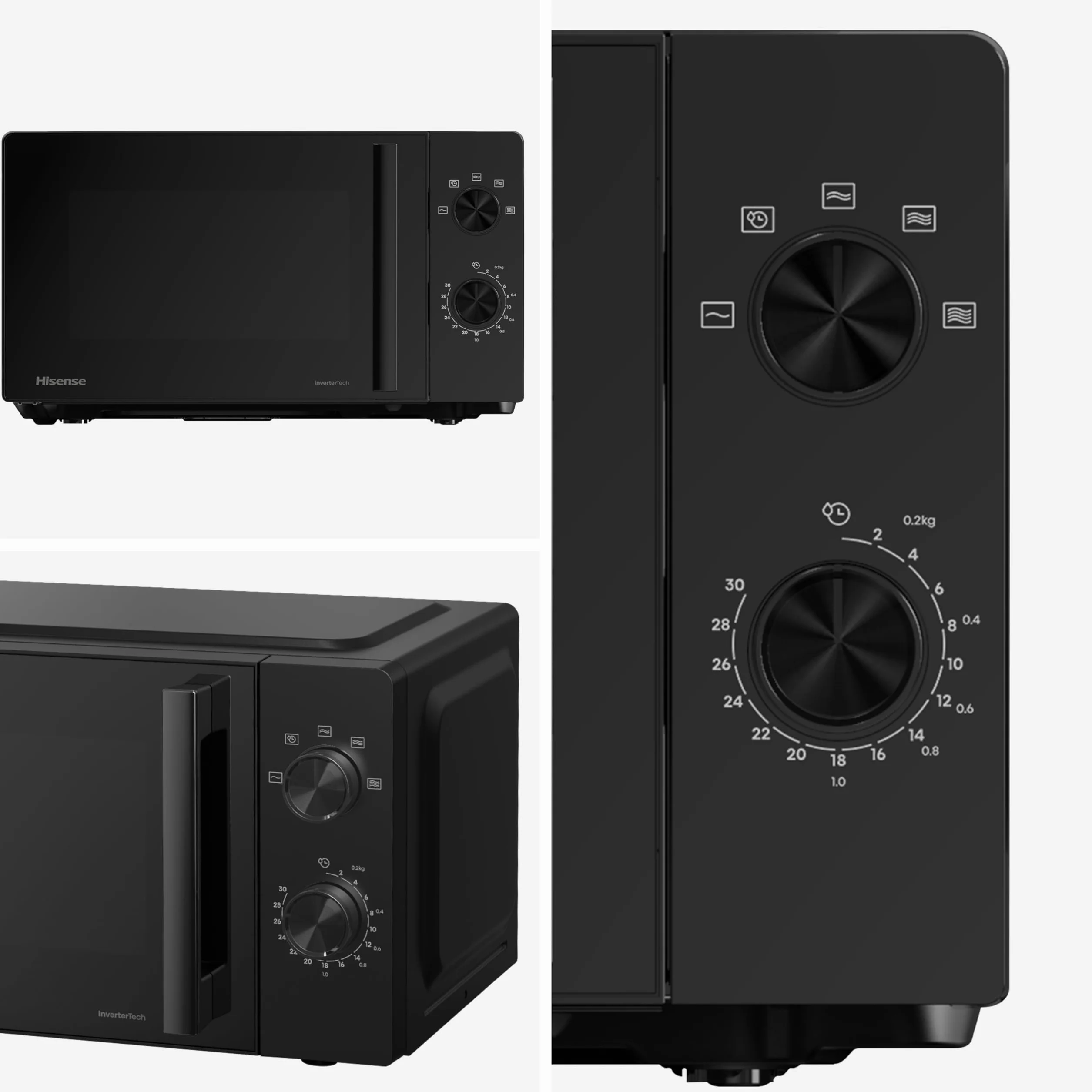 Hisense H20MOBP1HI Microondas 20L 700W Inverter Expert Descongelación Rápida Calentamiento Uniforme Revestimiento Cerámico