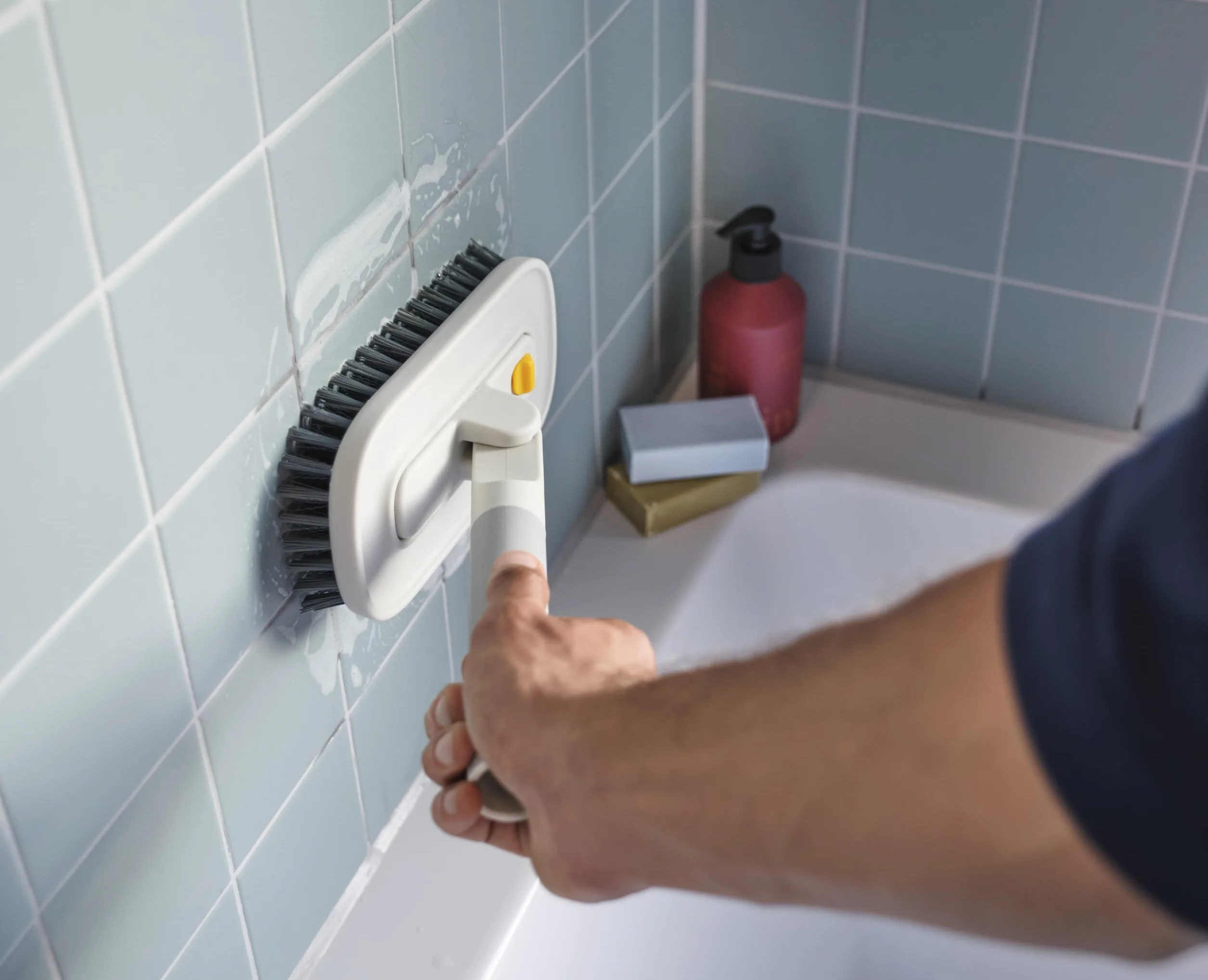 Joseph Joseph CleanTech Set 2 Cepillos Limpieza Detalle Azulejos Lechada Cerdas V Mango Antideslizante