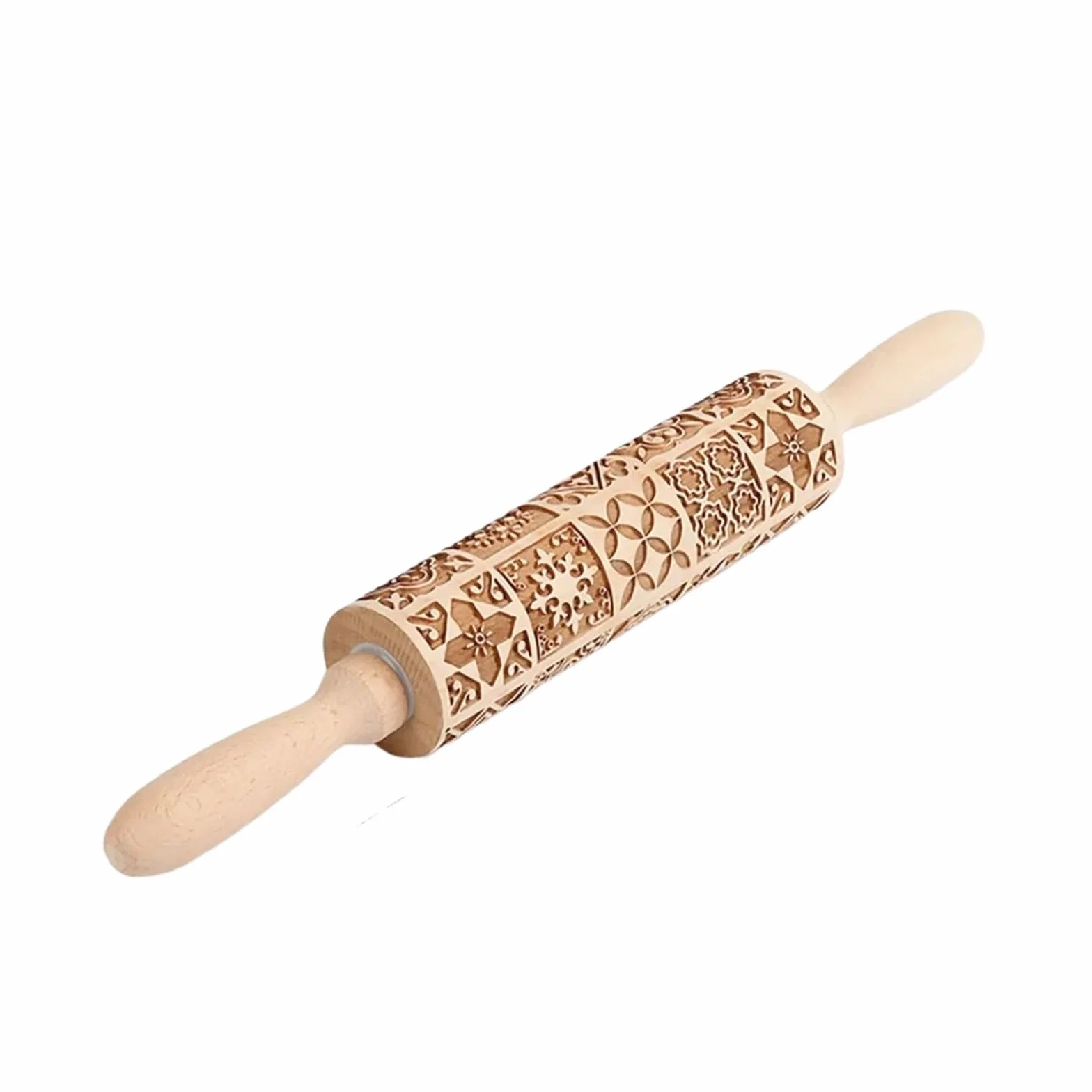Rodillo de amasar de madera con patrón exquisito, herramientas for hornear con relieve, molde for galletas con cuadrícula cuadrada grabada, rodillos de amasar grabados Rodillo para Masa Madera