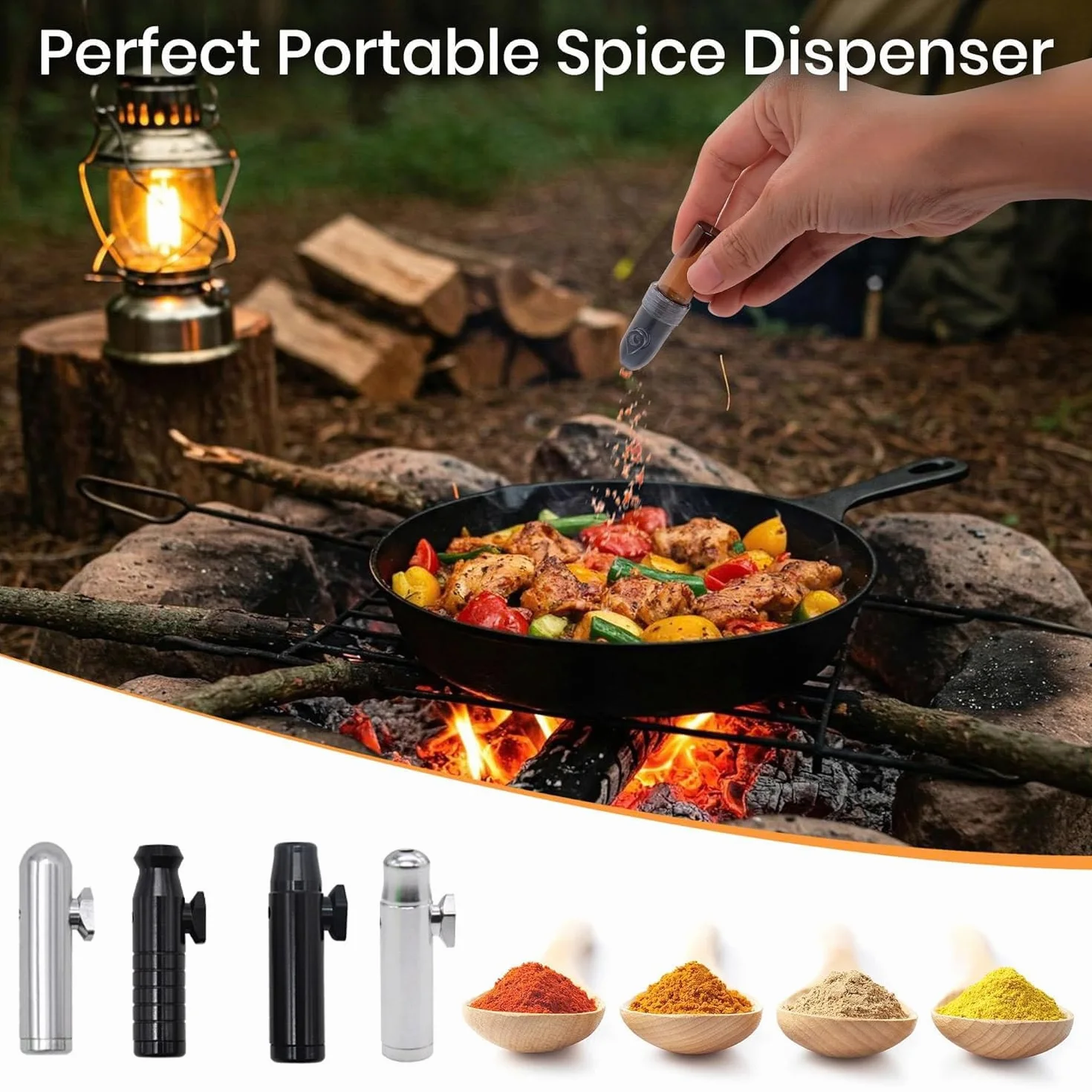 Juego de dispensador de especias de cocina con bolsa de almacenamiento, botella de especias portátil de cocina, botella de especias a prueba de fugas para viajes al aire libre y camping (rojo)