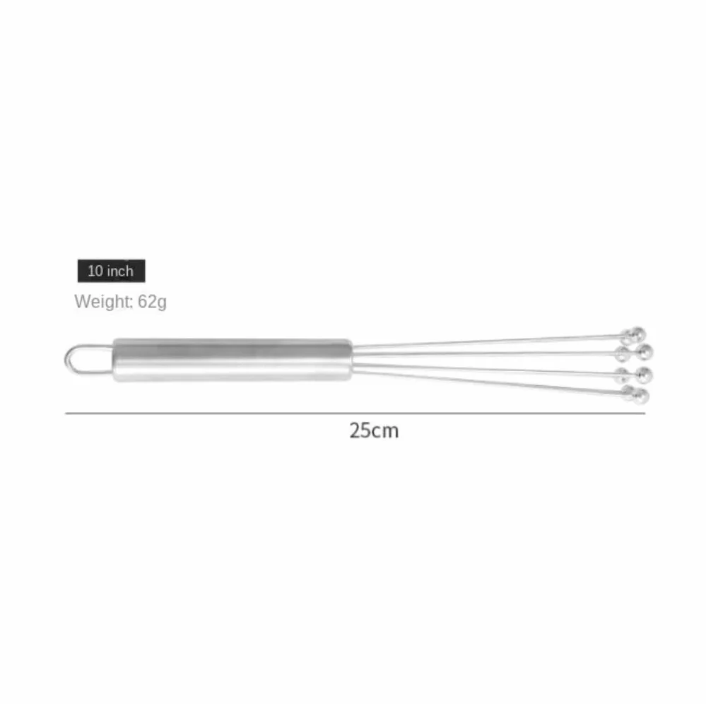 Batidor Varillas Cocina Batidor De Huevos Manual De Acero Inoxidable Mezclador De Cocina De Bola Adecuado For Revolver Mezclar Batir Barillas Batir Batidor De Huevo(25cm)