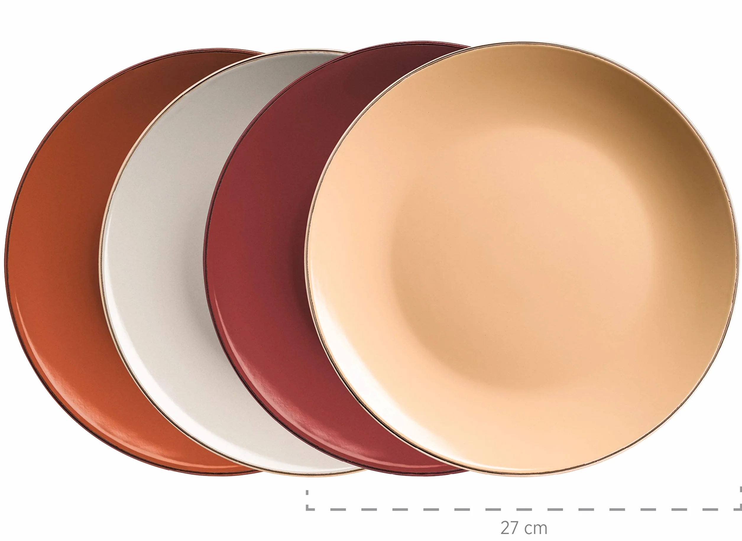 MÄSER Juego combinado, gres, Metallic Rim, rojo, marrón, naranja, beige.