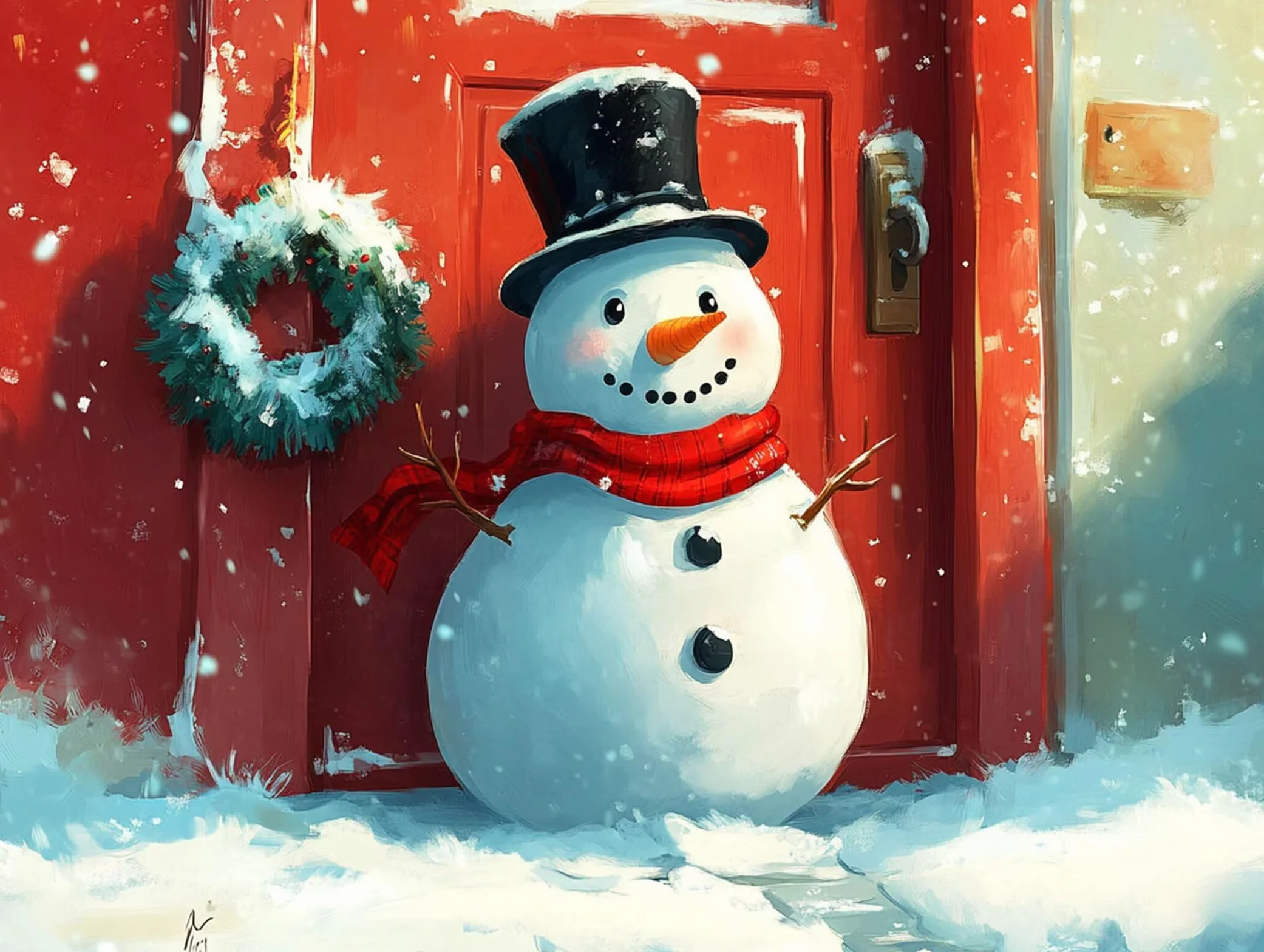 Pintar por Numeros Muñeco de nieve Pinturas Acrilicas invierno Pintura por Numeros Lienzos para Pintar, Pintura Acrilica Manualidades, Decoración Hogar, Regalos Cumpleaños, 90x120cm Sin Marco, q-910
