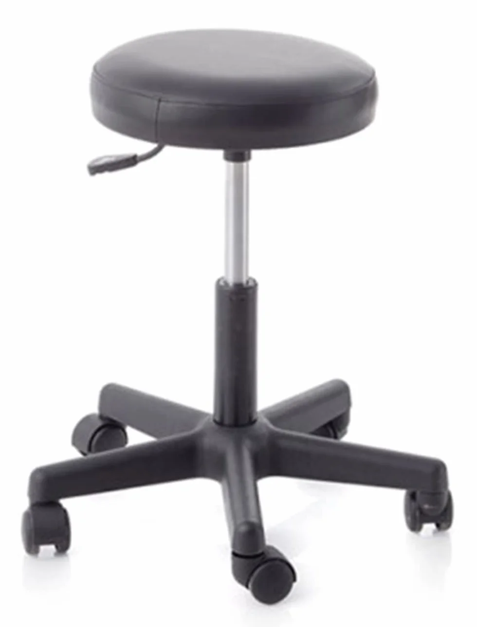Taburete giratorio con base de polipropileno Pistón de gas con elevación 14 cm Carga máxima 150 kg Made in Italy (negro)