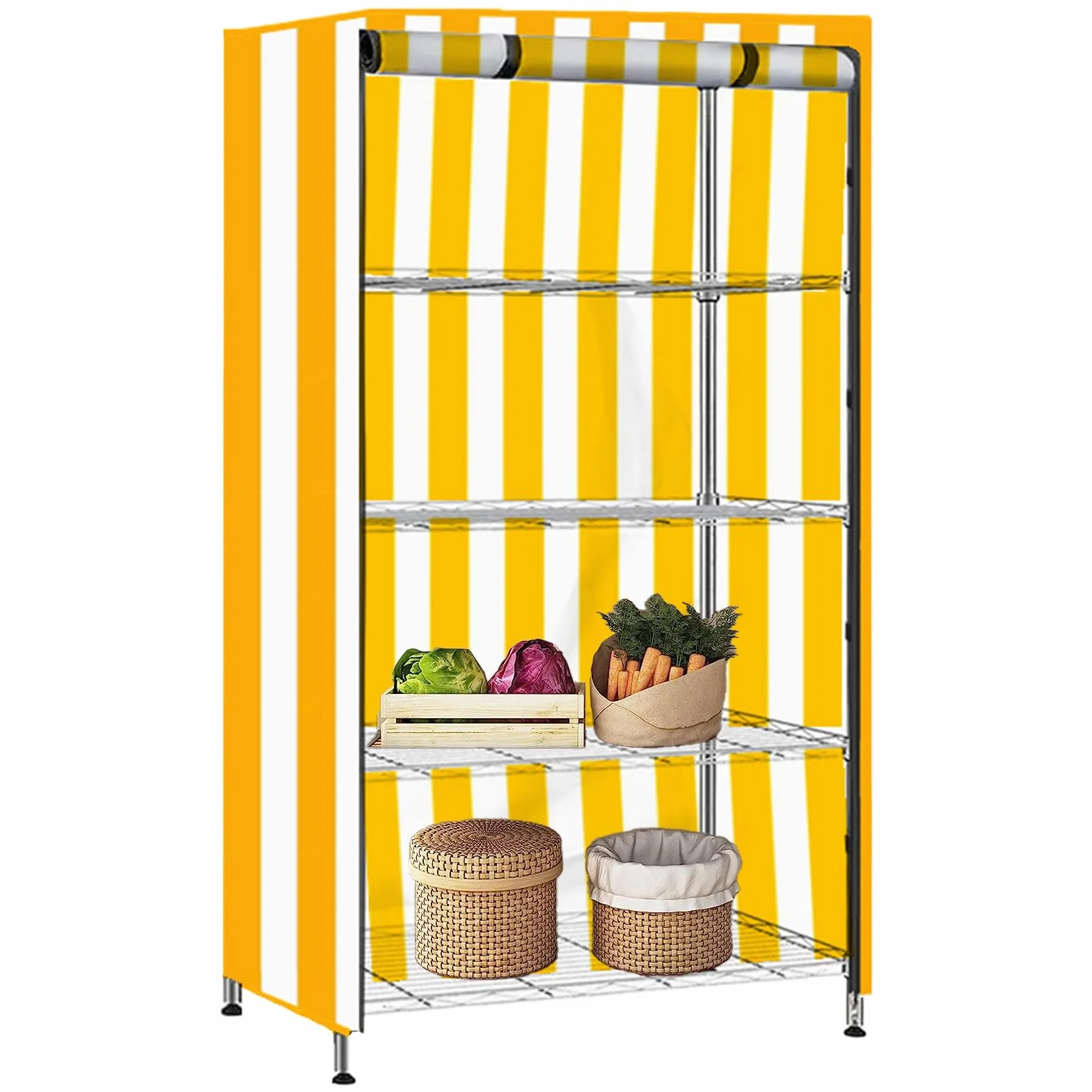 Genérico Funda para Estantes De Almacenamiento,Cubierta Protectora para Estanterías Metálicas - Funda Impermeable 210D Antipolvo para Armario Garaje Interior Exterior Despensa Cocina Organización