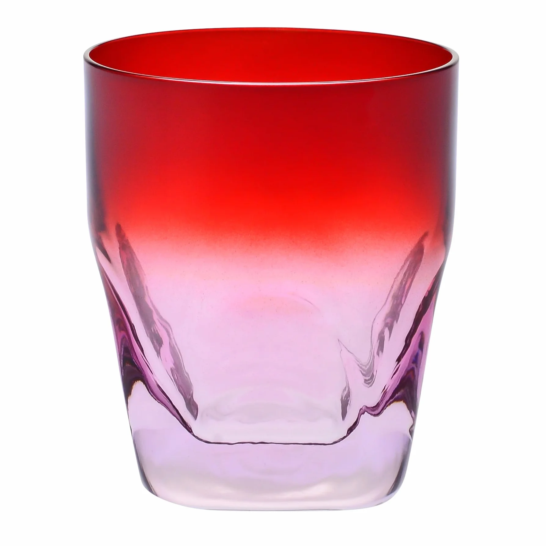 Krosno – Vasos de whisky, Cócteles y Bebidas 260 ml – Set de 4 unidades en 4 colores únicos – Colección Aurora – Cristal sin Plomo – Pintados a Mano