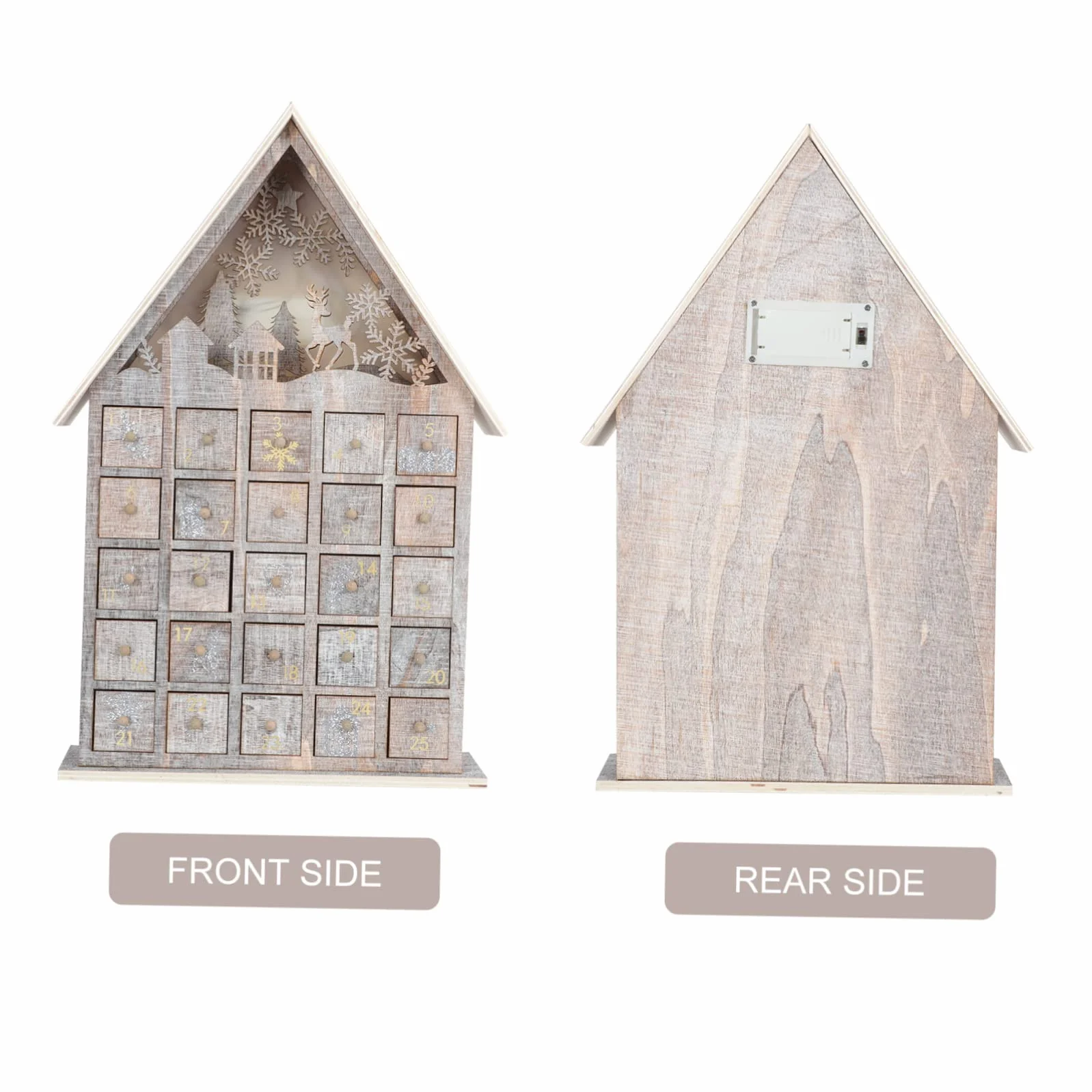 1pieza Calendario De Adviento De Madera Luminosos Para Decoración Navideña Para Niño Niña Sorpresas y Dulces Accesorio Encantador Para Fiestas De Navidad