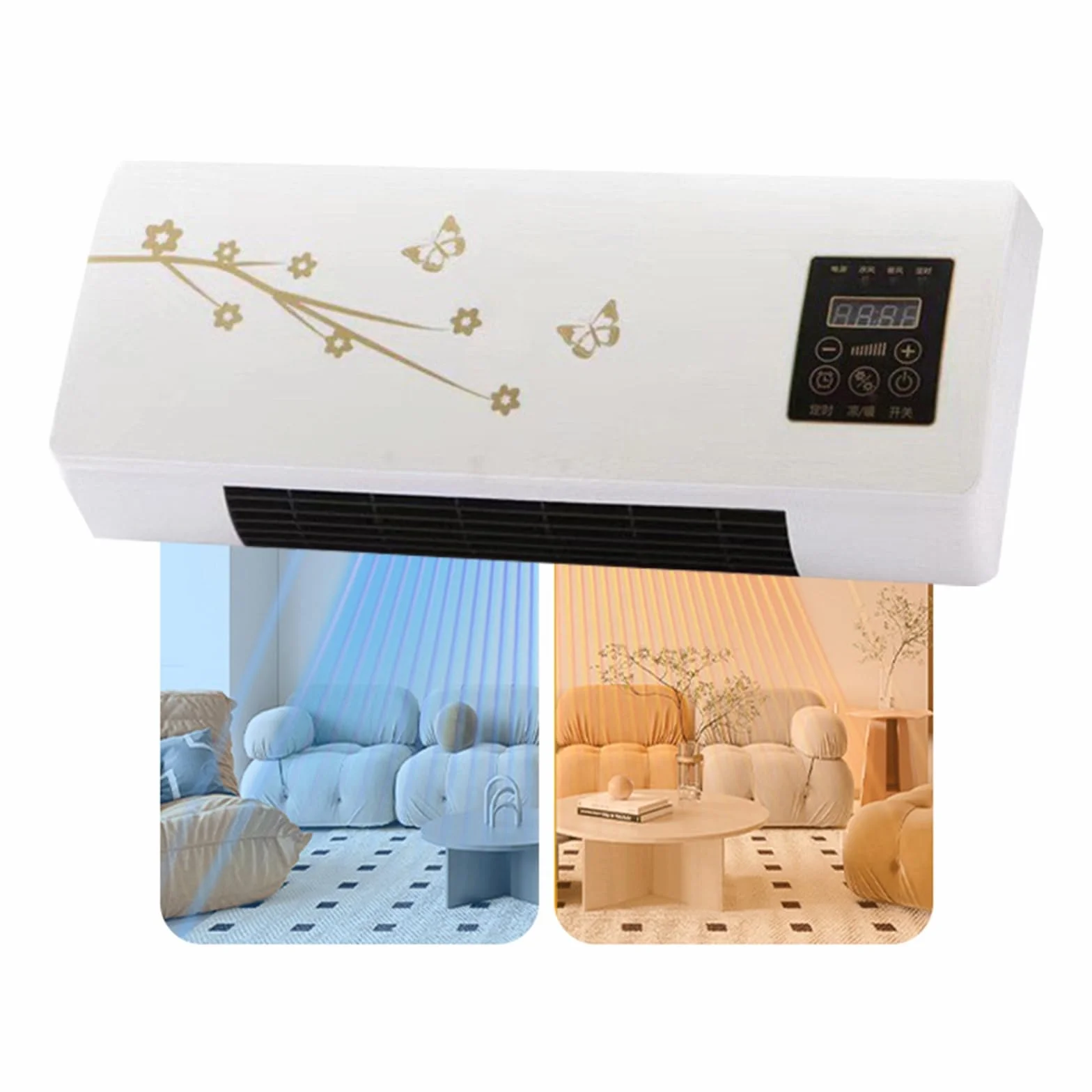 Aire acondicionado split, calefactor y enfriador, 2 en 1, de pared o portátil, for comodidad todo el año, funcionamiento ultrasilencioso.