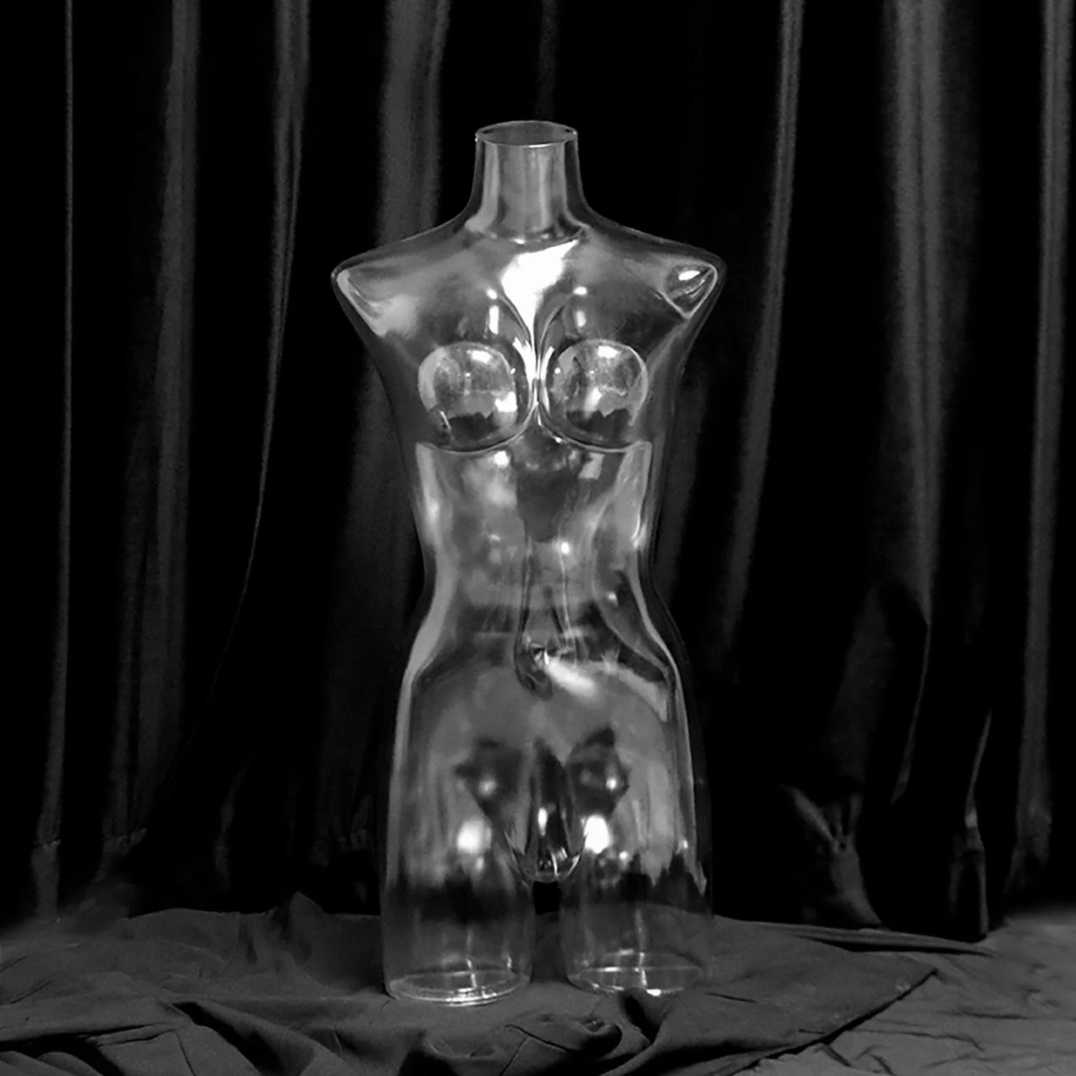 Maniquí transparente de plástico rígido para mujer, medio cuerpo, torso, vestido, ropa, sujetador, expositor