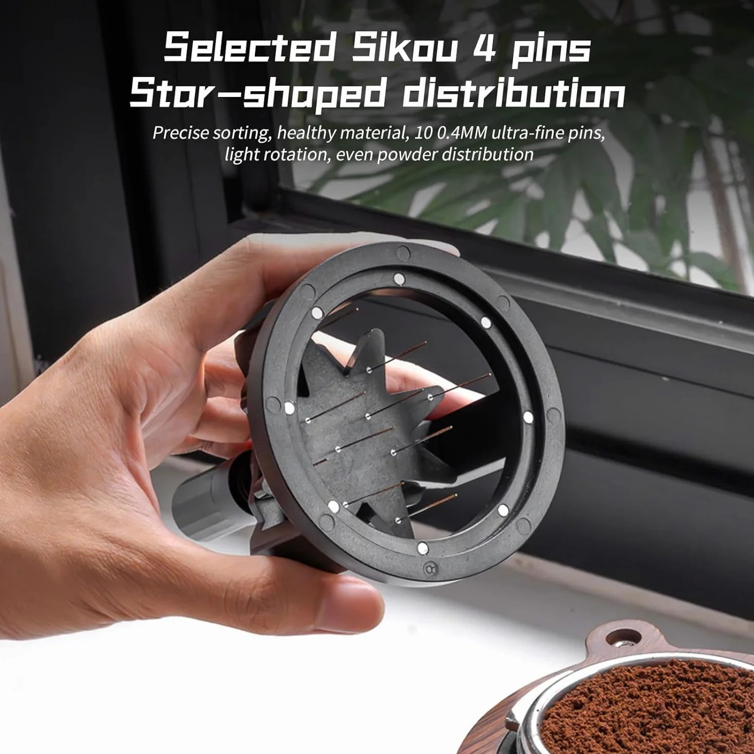 Herramienta WDT de Distribución de Agitador, Altura de Aguja Ajustable, Aleación de Aluminio, Aguja de Acero Inoxidable para Café