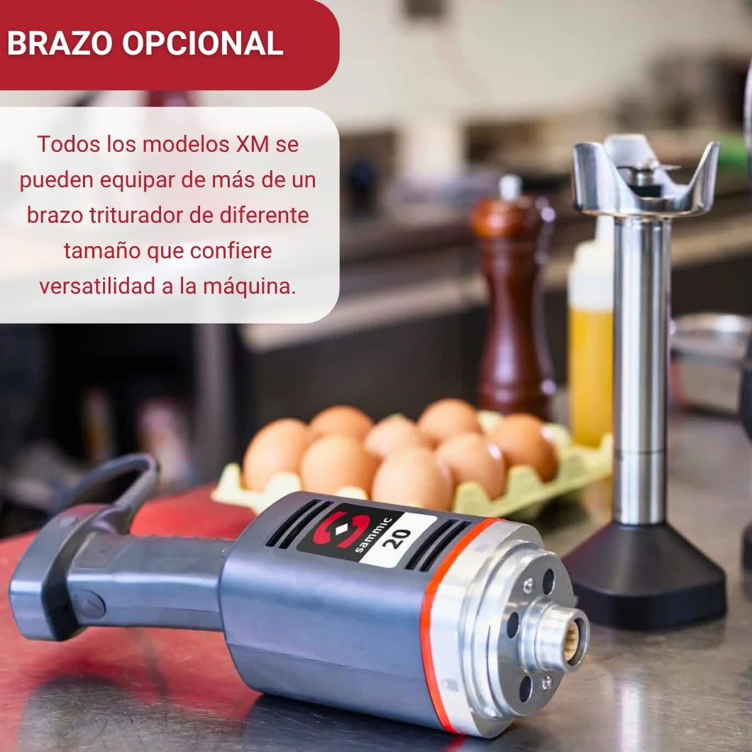 YOMMAK Batidora Profesional Sammic XM-22 – 300W, Batidora Brazo Industrial de Mano – Hasta 15L – Ideal para Cocina Profesional Hosteleria Horeca y Repostería – Trituradora Compacta y Duradera