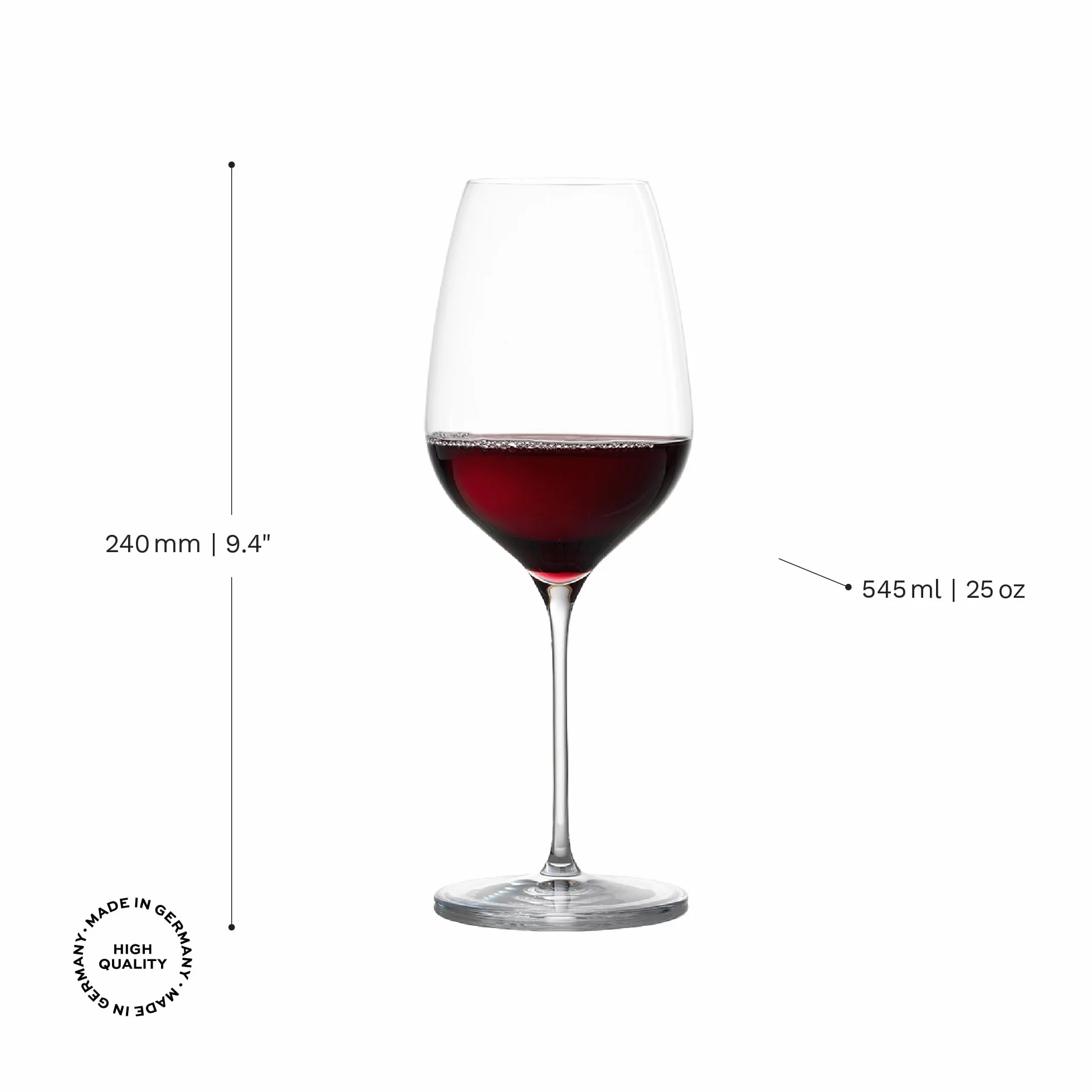 Stölzle Lausitz Juego de 6 copas de vino tinto modernas, elegantes y ligeras