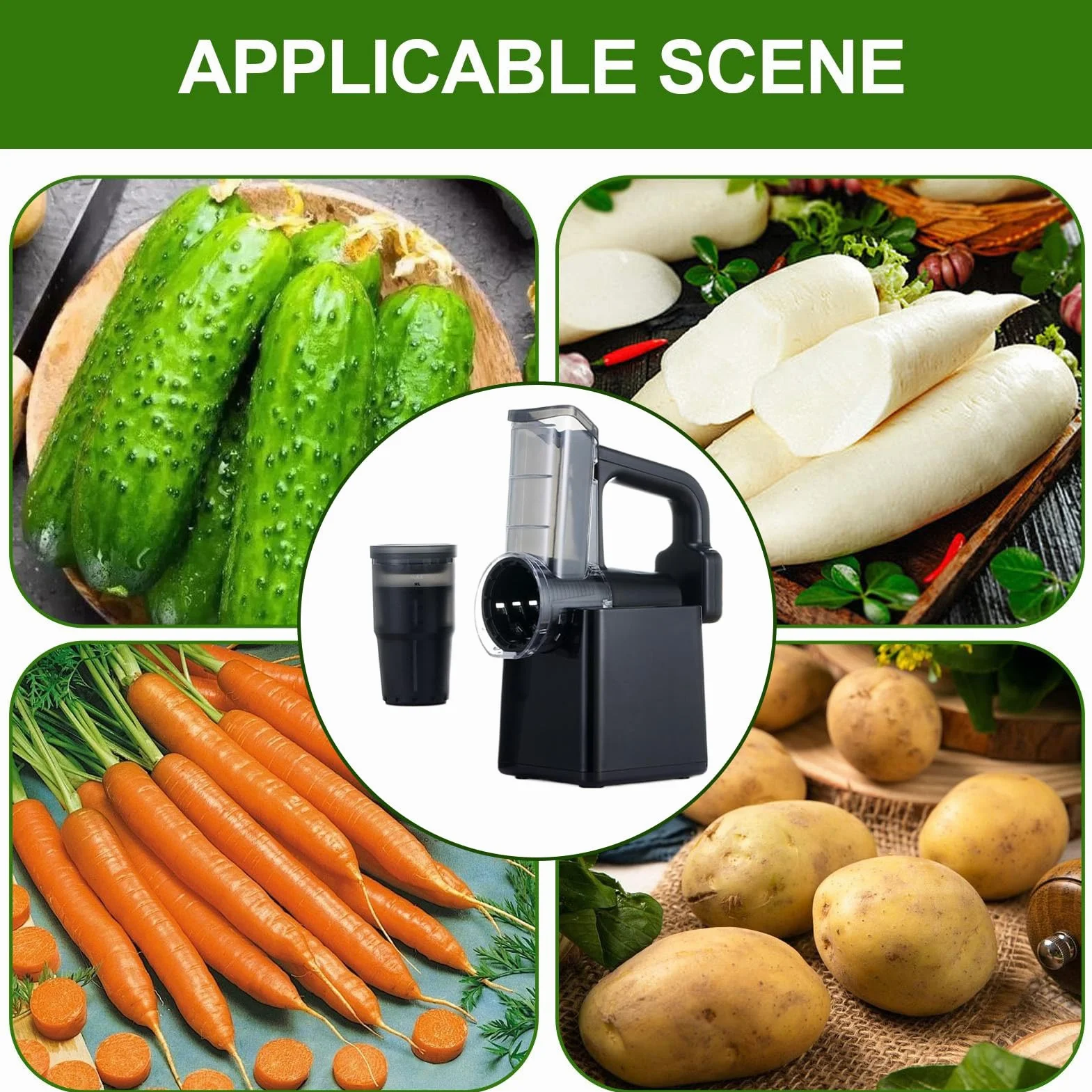 Cortador De Verduras Eléctrico Rallador de Queso Rápido y Multifuncional | Rebanador Y Picador De Verduras Y Alimentos Para Picar Rebanar Pepino Zanahoria Patata Ajo Preparación De