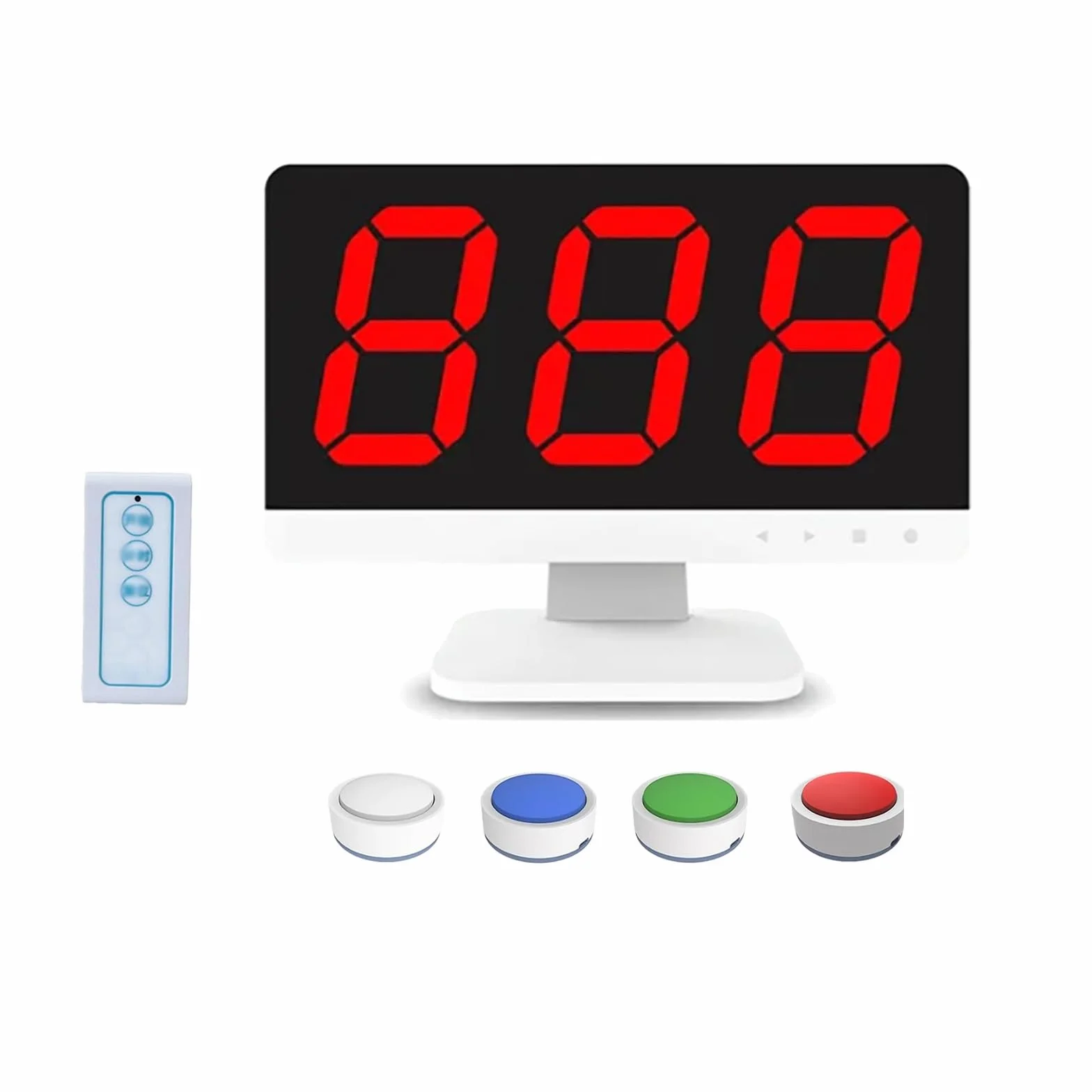 Sistema de zumbador inalámbrico para juegos de preguntas con control remoto, incluye monitor y múltiples zumbadores, 3 modos de respuesta, perfecto para fiestas familiares y programas de juegos