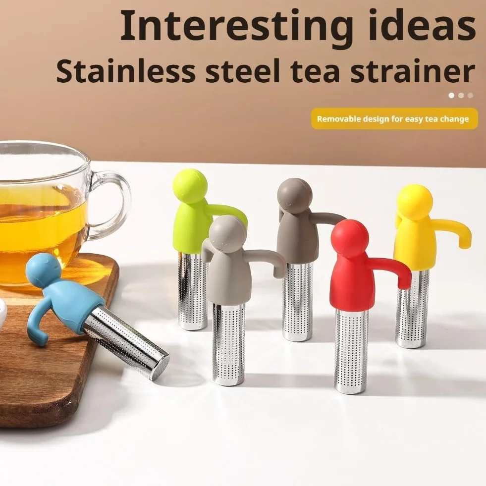 Bola infusora de té, colador de hojas sueltas de malla extrafina con mango de silicona, diseño plegable a prueba de fugas para tazas y teteras, ideal para los amantes del té