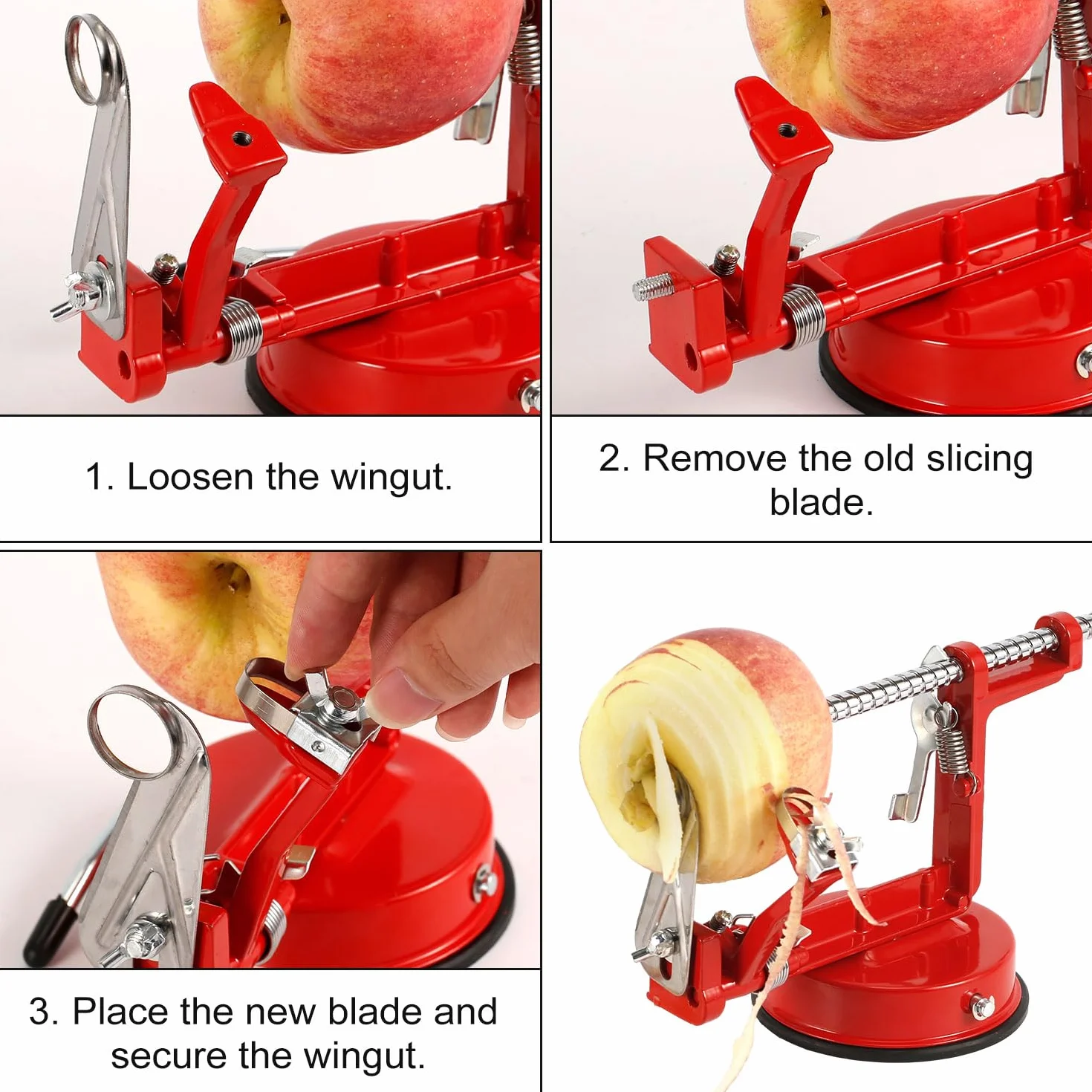 Cuchillas de Repuesto para Pelador de Manzanas, Acero Inoxidable, Universales, 3 Piezas