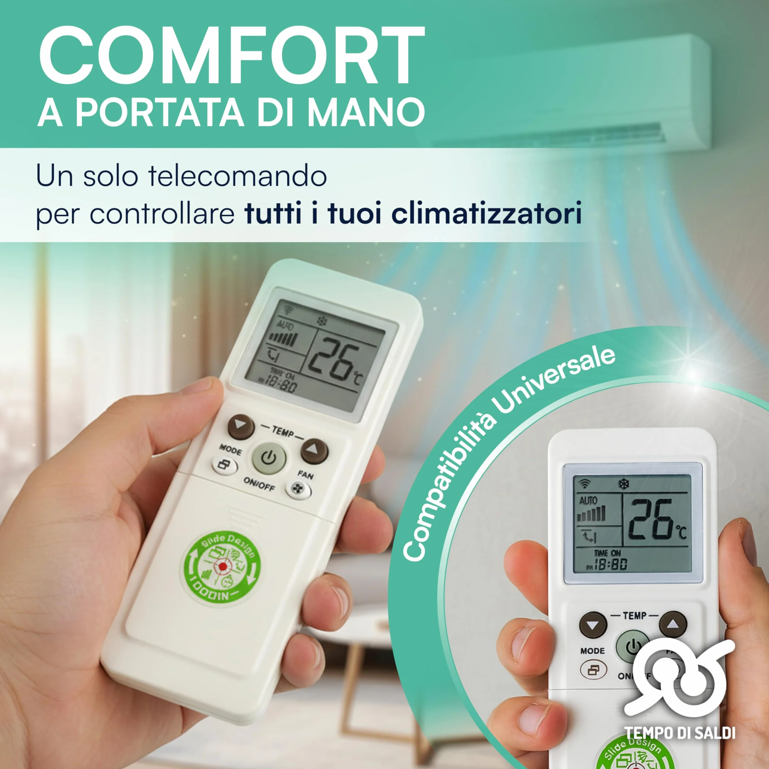 Mando a distancia universal para aire acondicionado con temporizador