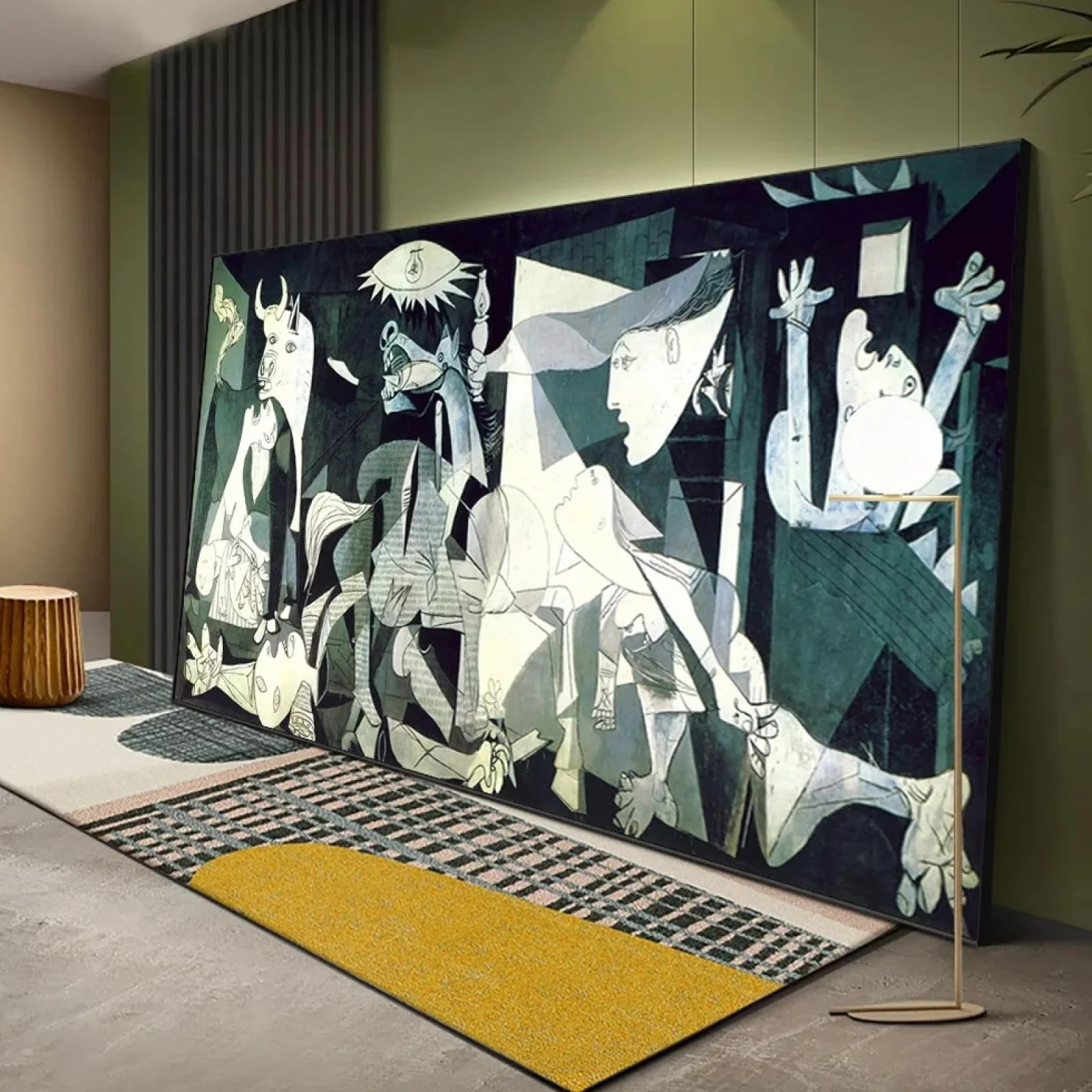Picasso Pintura famosa Guernica Reproducciones Arte en lienzo Modernismo abstracto de gran tamaño Cuadro de pared Decoración del hogar 100x200cm/39x79in Sin marco
