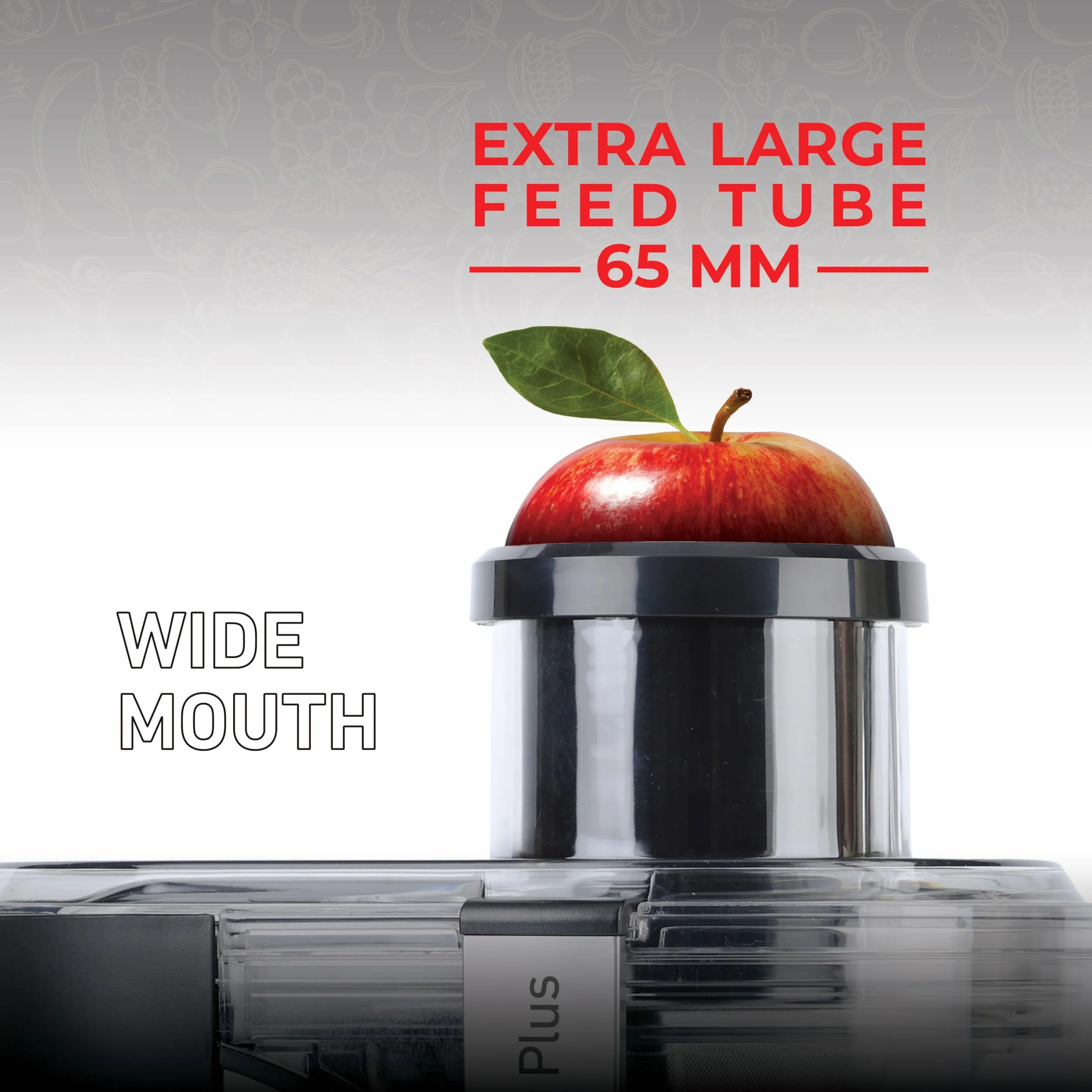 Muller Kitchen MK-6073 Licuadora para verduras y frutas (INOX, Tubo de alimentación extra grande, 2 velocidades, pies de goma antideslizantes)