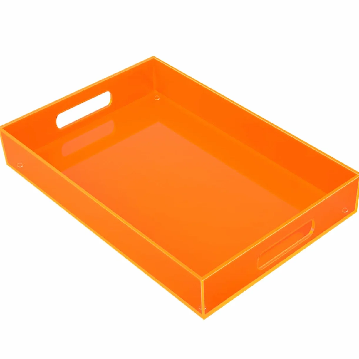 Bandeja grande de acrílico para servir, bandeja decorativa otomana para mesa de café con asas, decoración de alimentos, té, frutas, cena, aperitivos, almuerzo, postre, bebidas, comer para bar, cocina,