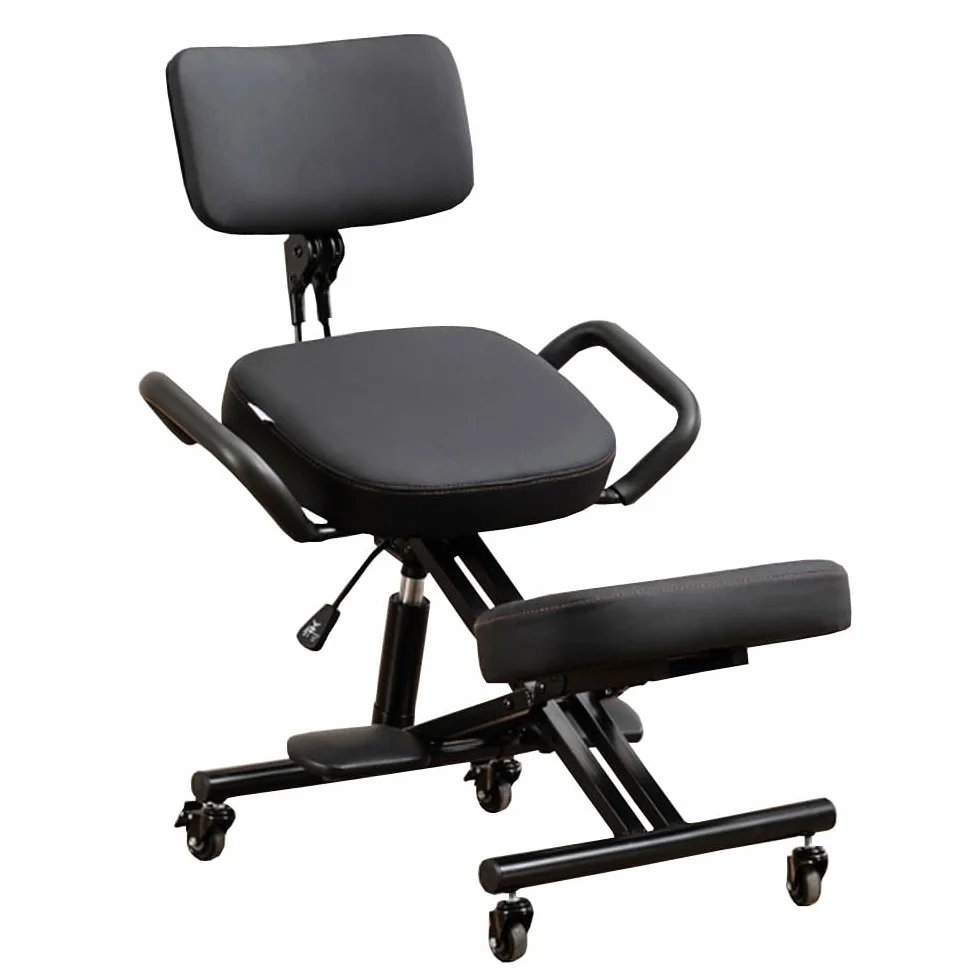 Silla ergonómica de escritorio para rodillas con soporte para la espalda, taburete ajustable para el hogar y la oficina, mejora tu postura con un asiento en ángulo, cojines gruesos y cómodos