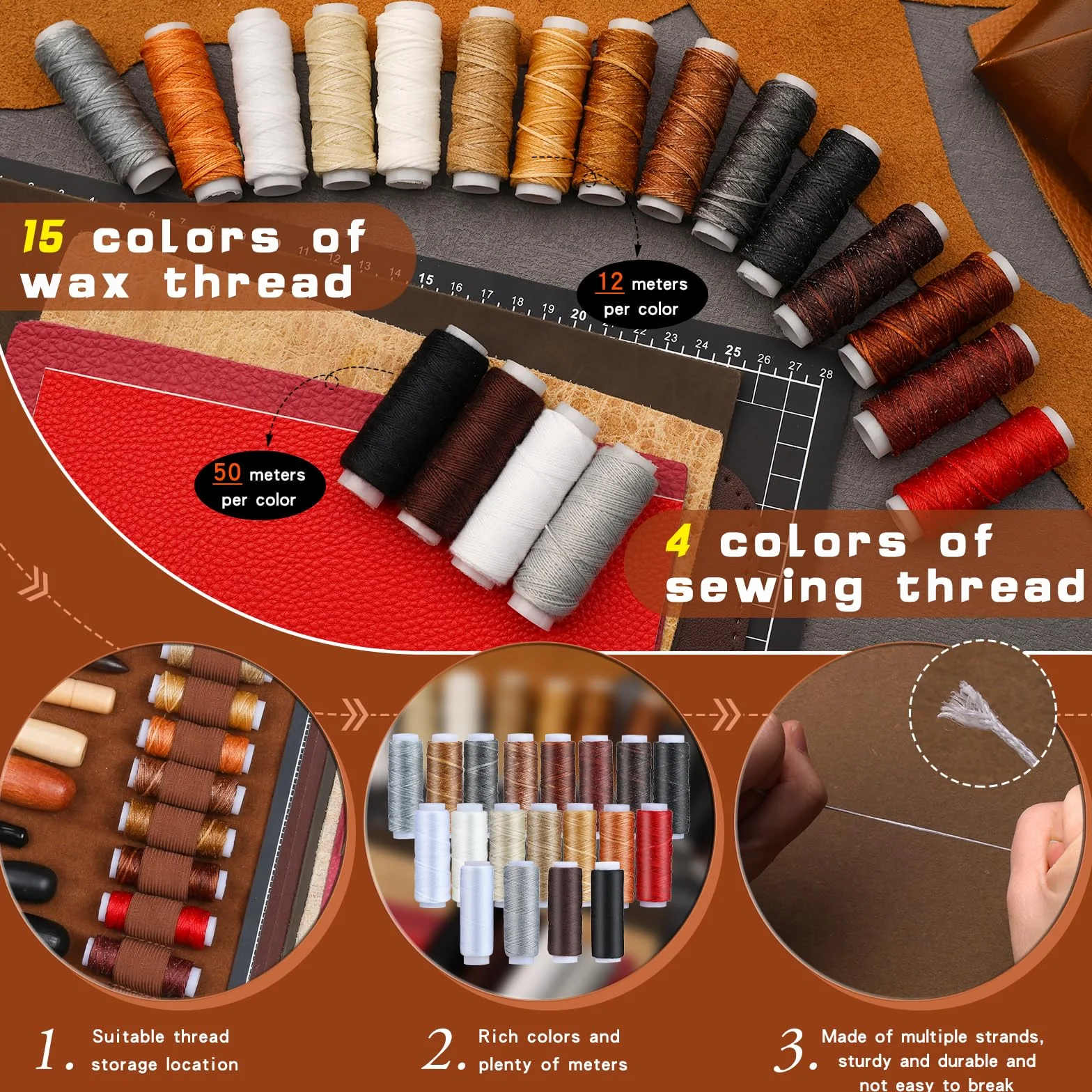 TLKKUE Kit de herramientas de cuero, herramientas de artesanía de cuero, kit de trabajo de cuero con alfombrillas de corte de bolso personalizadas, grabado, perforación, costura, estampado,