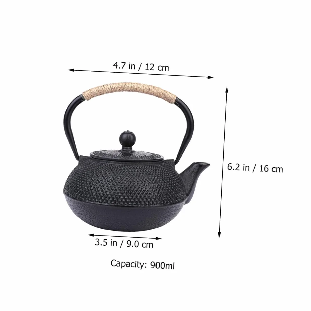 PRETYZOOM Tetera de Hierro Fundido Clásica de 900ml Infusor para Hojas Sueltas, Diseño Vintage Japonés, Fácil de Limpiar y Portátil para Hogares y Oficinas