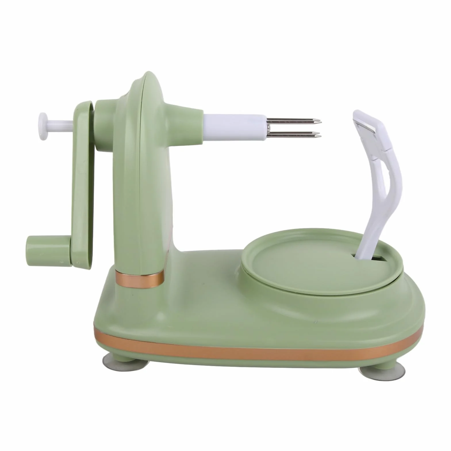 Peladora de Manzanas de Acero Inoxidable con Manivela para Cocina, Máquina Peladora de Frutas para el Hogar, Verde
