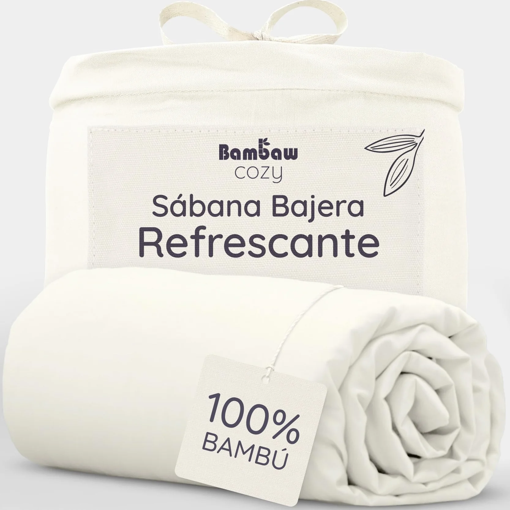 Bambaw Sabana Bajera 150x200 Bambu Cama 150 cm, Bolsillo de 35cm, Sabanas Fria para el Verano, Sábanas de Bambu 150 cm Hipoalergénicas y Antiácaros, Certificadas Oeko-Tex® Standard 100 (Gris Claro)