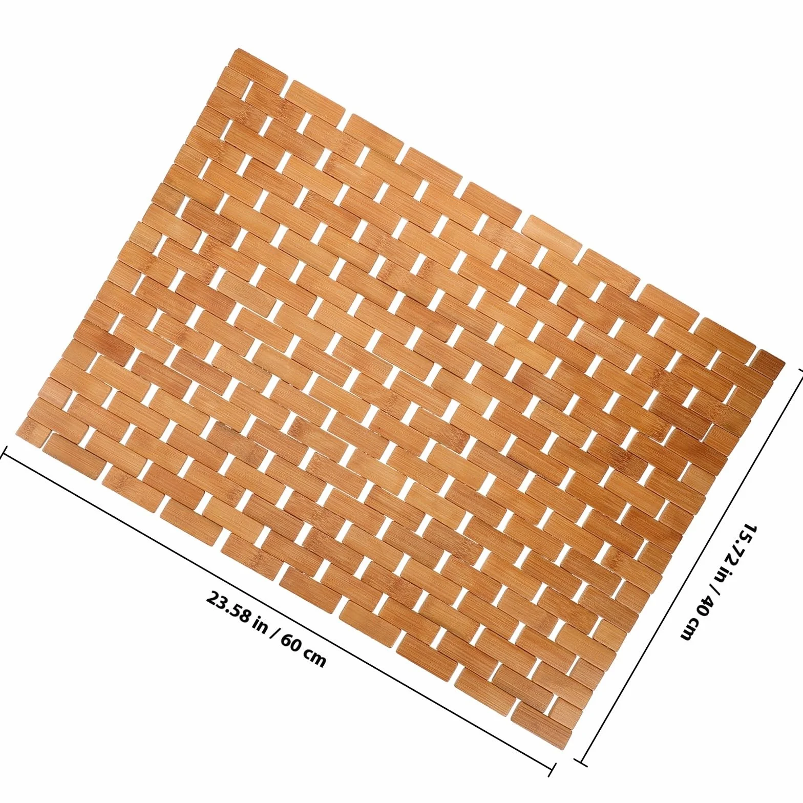 UKCOCO Alfombra de Baño de Bambú Carbonizado 40x60 Cm Antideslizante, Esterilla para Ducha y Bañera, Cojín y Natural para Hogar y Baño