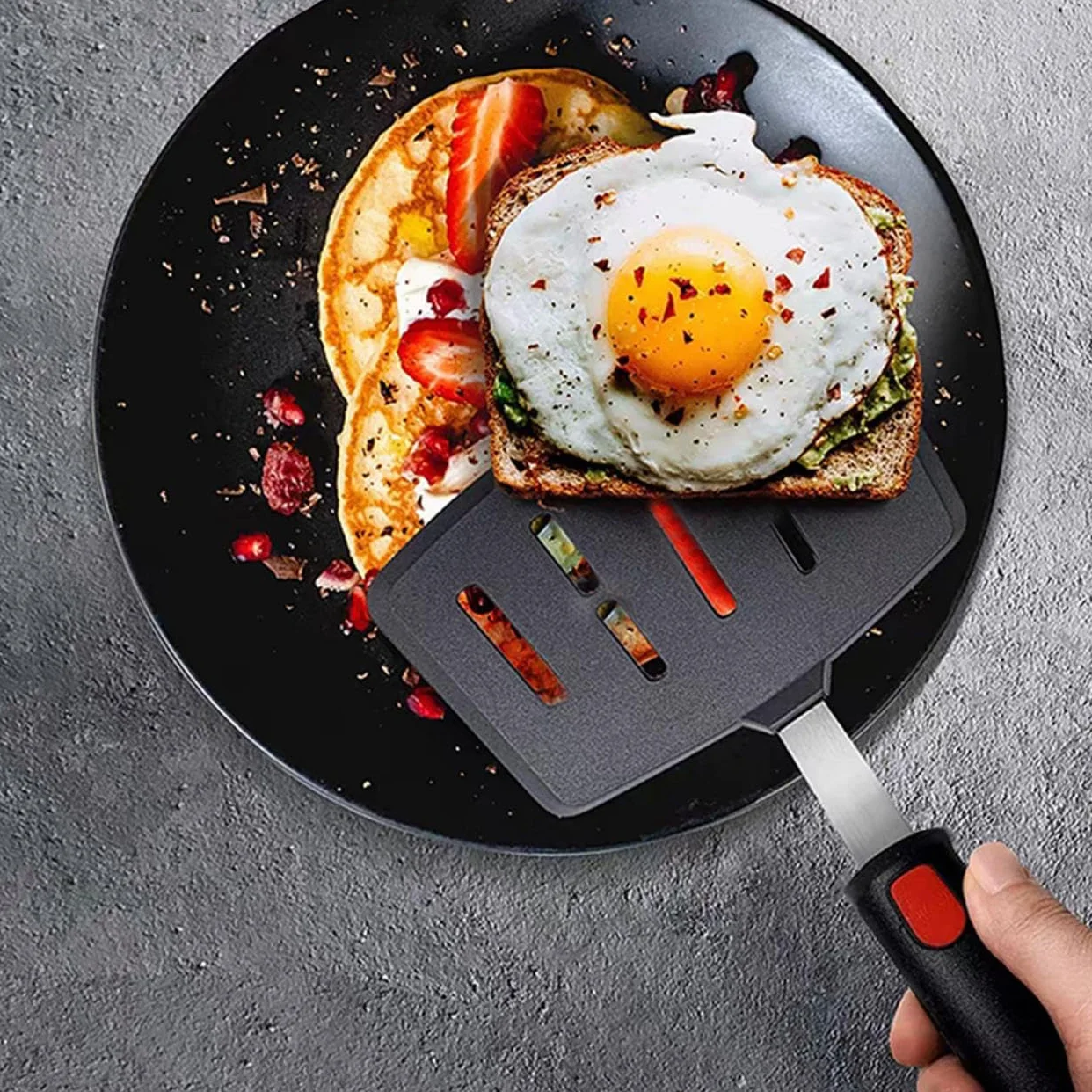 Juego de 5 espátulas de silicona para utensilios de cocina antiadherentes, resistentes al calor hasta 315.6 °C, para huevos, panqueques, aptos para lavavajillas