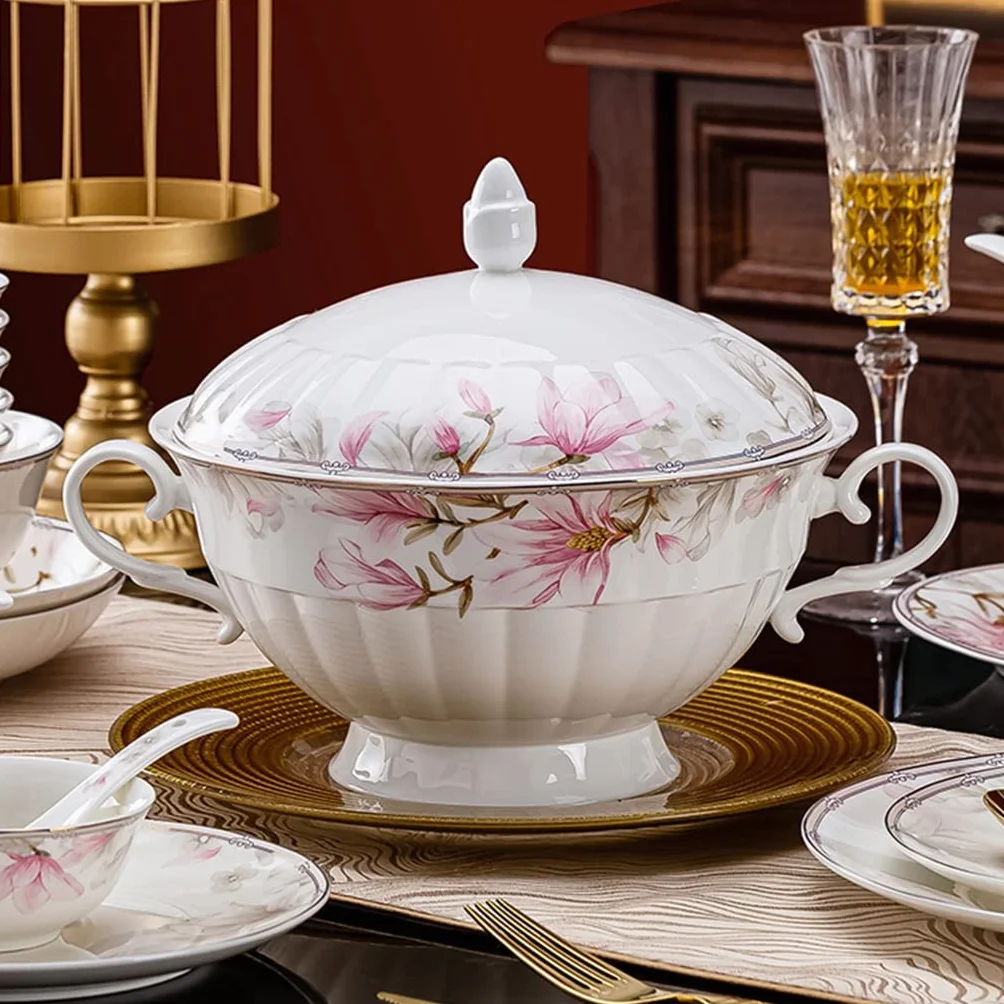 SAeWare Home Combination Creative Bone - Vajilla de cerámica de porcelana