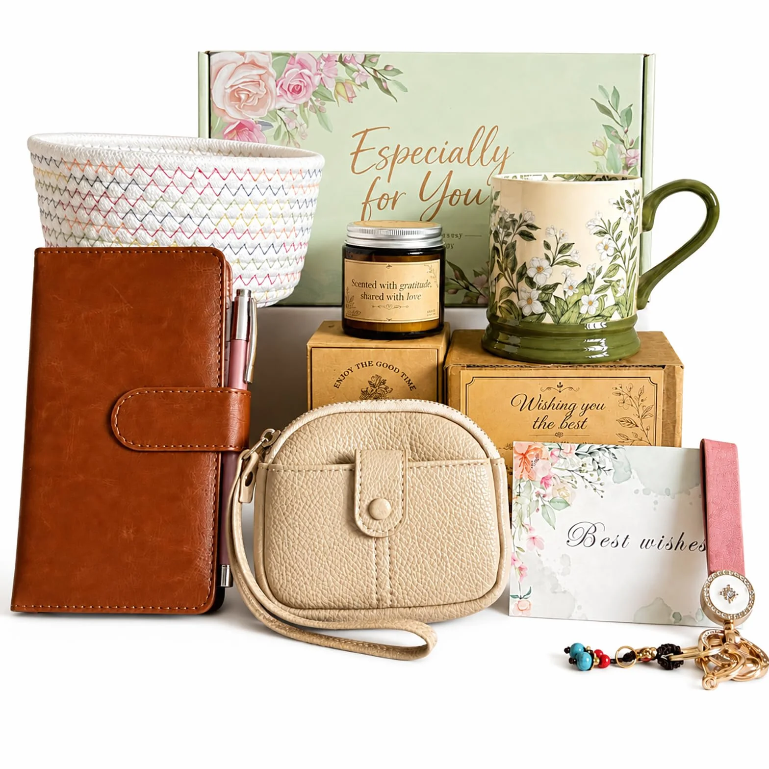 EAXGO Regalos de agradecimiento para mujeres, cesta de regalo de agradecimiento para profesores, empleados, caja de paquete de cuidado cuidadoso, regalos de cumpleaños para mamá, amigas, esposa