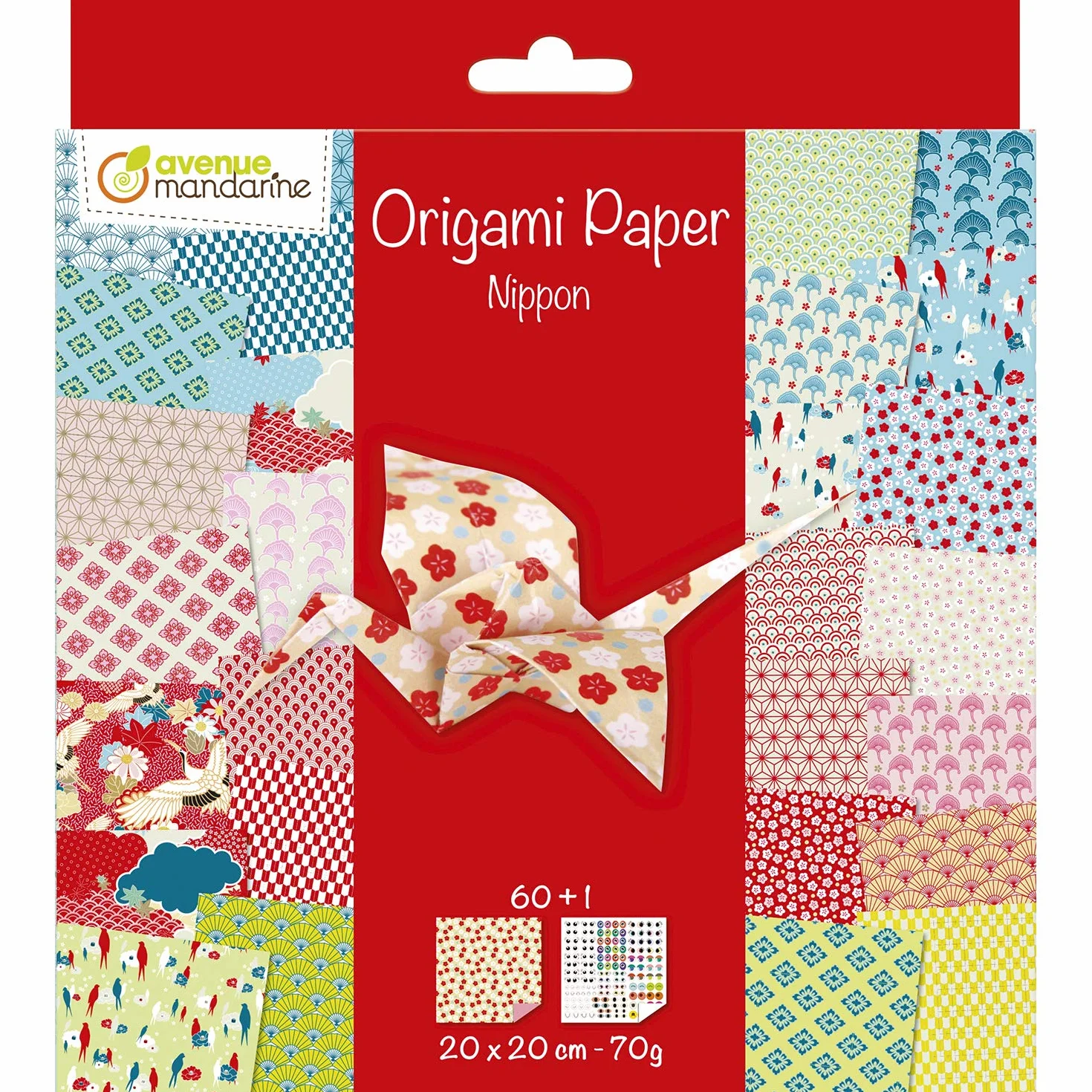 Avenue Mandarine OR514C Origami 60 arkuszy 20 x 20 cm 70 g z naklejkami