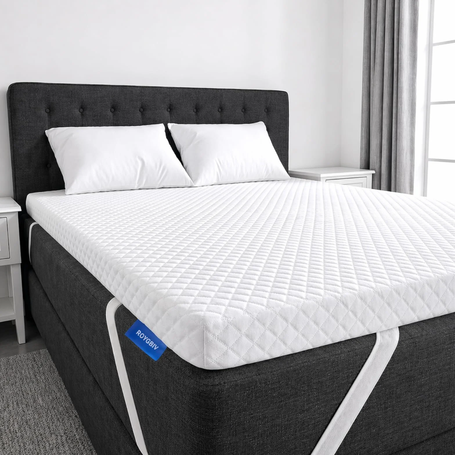 ROYGBIV Topper Colchón 140x190cm 7cm Viscoelástico con Gel - Dureza H2/H3 Ergonómico Transpirable Antibacteriano Antiácaros Hipoalergénico Funda Lavable - Certificado Oeko-Tex