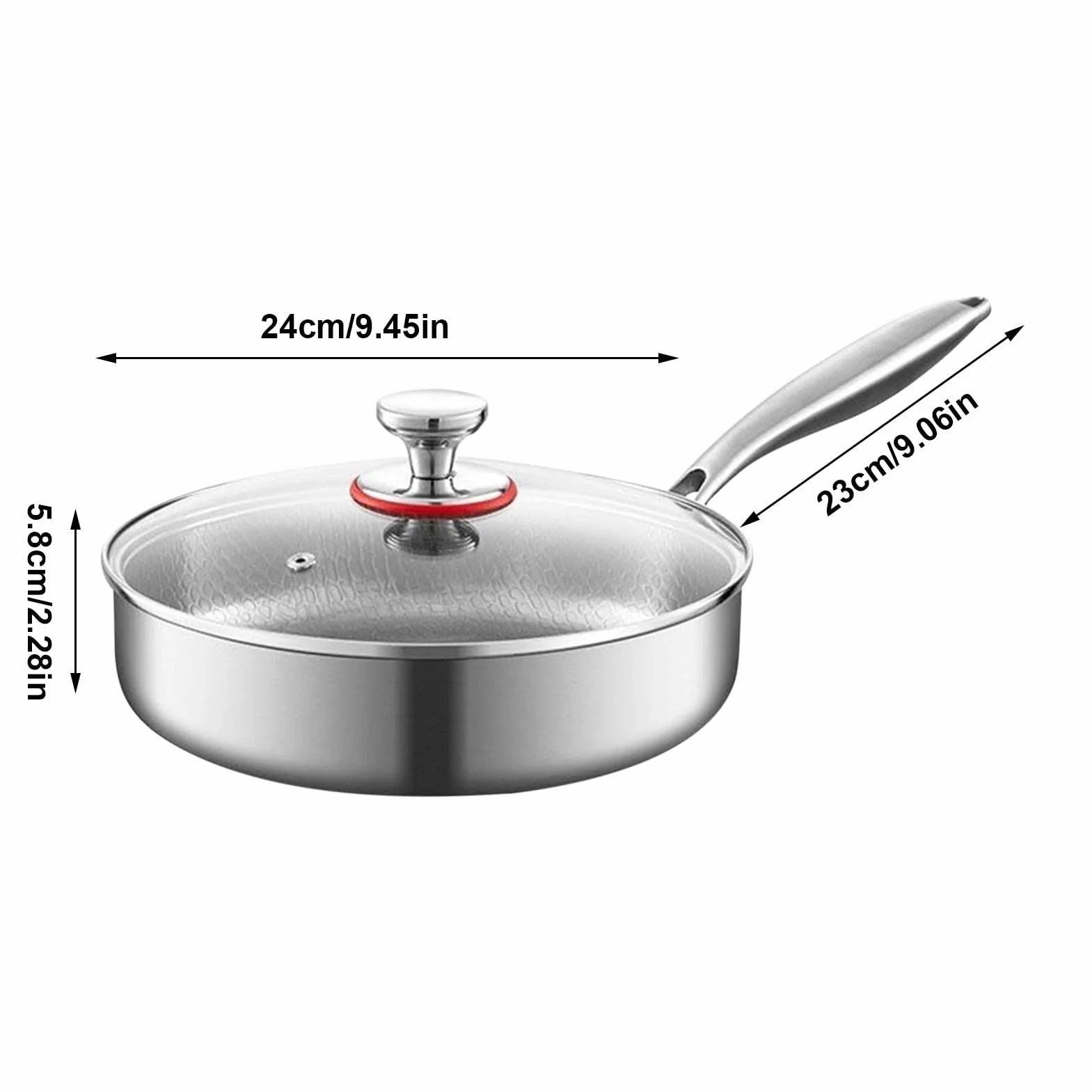 Sartenes de Titanio para Cocinar Utensilio de Cocina Antiadherente | Sartén Cocina Con Tapa Para Cocineros Domésticos Principiantes Preparación Comidas Huevos Tortillas Carnes Camping Viajes