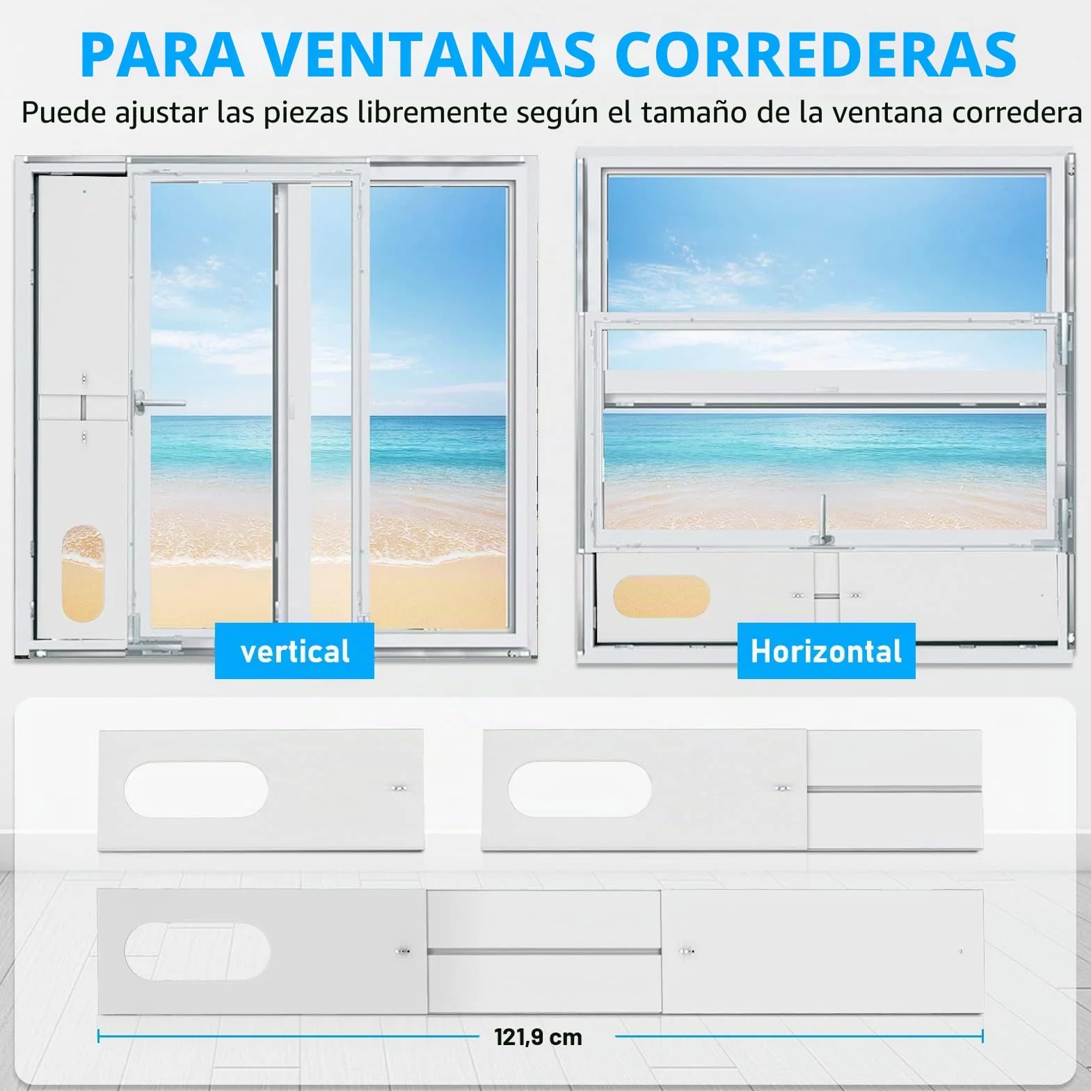 RUIZHI Kit de deslizamiento de ventana ajustable placa aire acondicionado portátil 13cm
