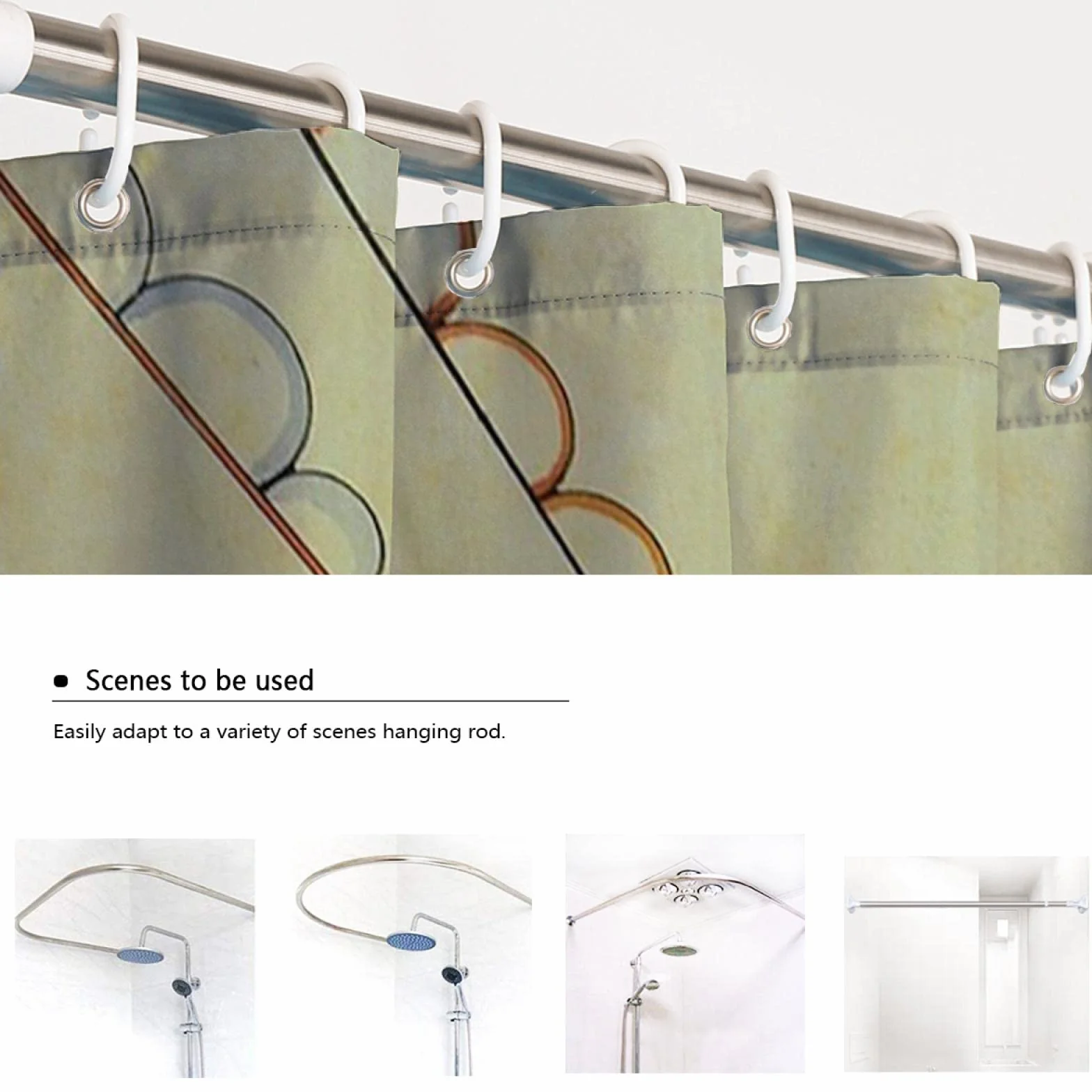 Geometría Cortina de Ducha Amarilla para niños para el baño Artista Pintura Cortina de baño Secado rápido Moderno Cortina de bañera Set con Ganchos