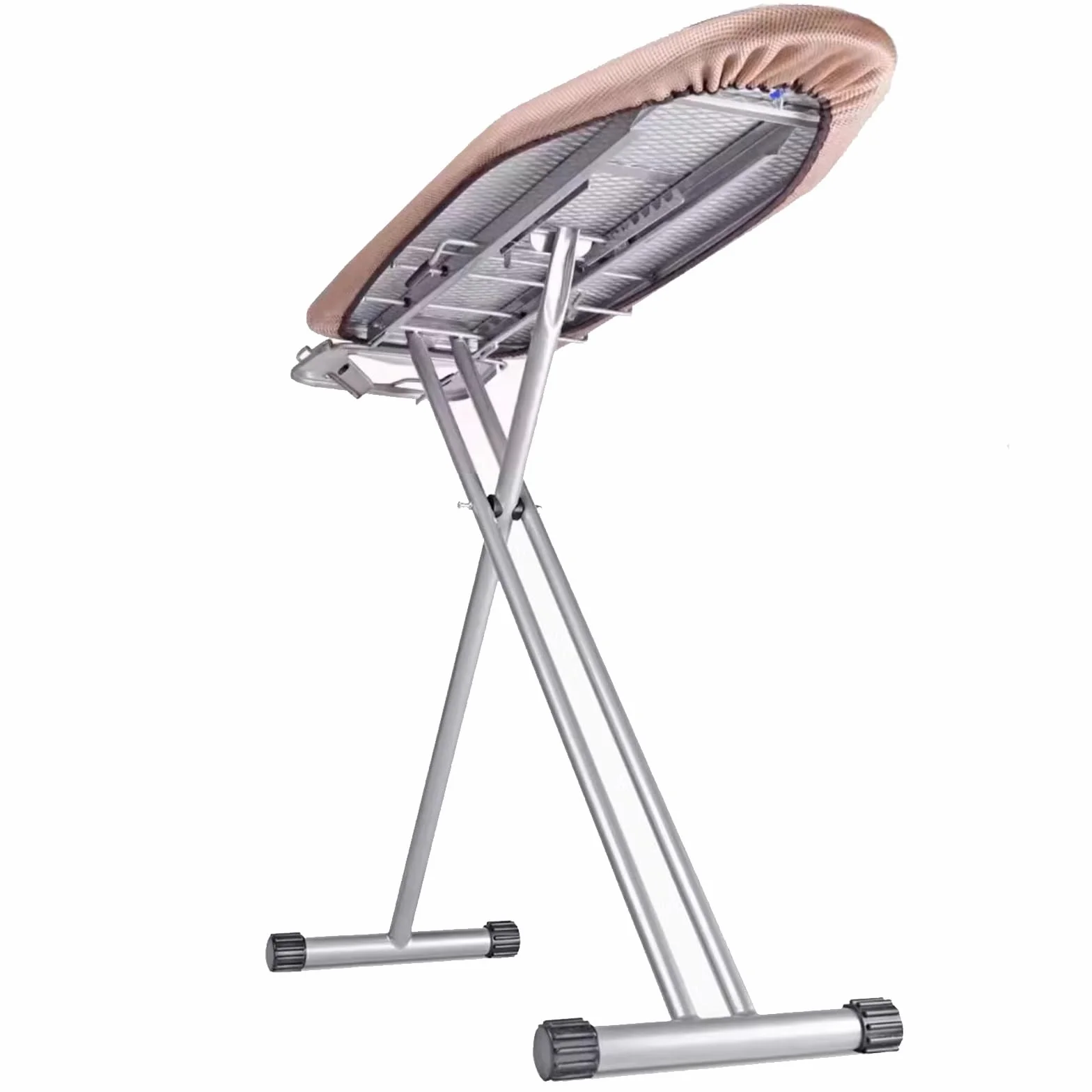Tabla de Planchar, Altura Regulable, Tablero 92cmx33cm, Malla Metálica, con Soporte para Plancha, No se Desliza y No Araña, Patas Antideslizantes, Plegable