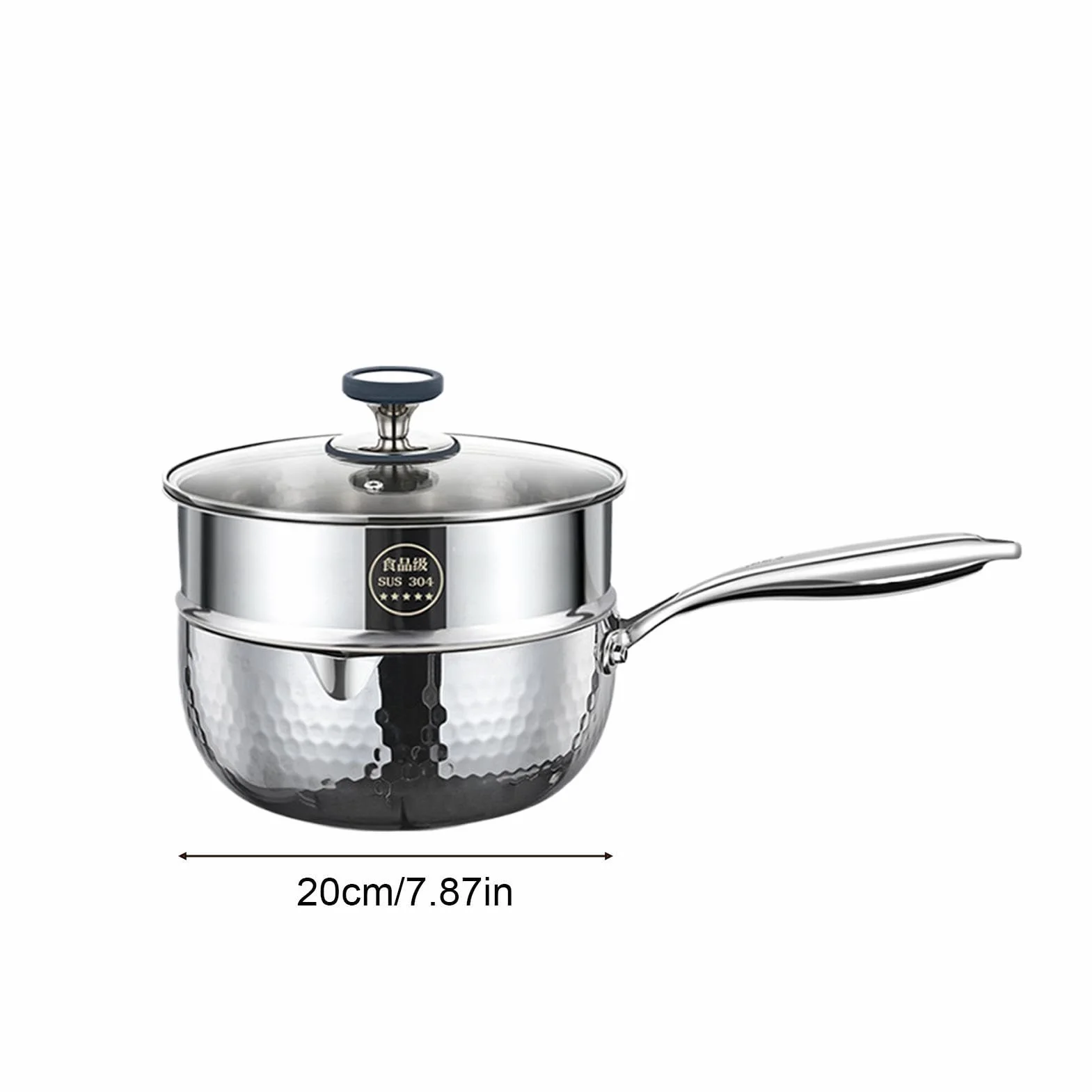 Cazo De Salsa Batería De Cocina Antiadherente En Acero Inoxidable | Juego De Cazos Para Cocinar Y Cocer Al Vapor Para Freír Cocer A Fuego Lento Hervir Cocinar Comidas Saludables En Cocina Y