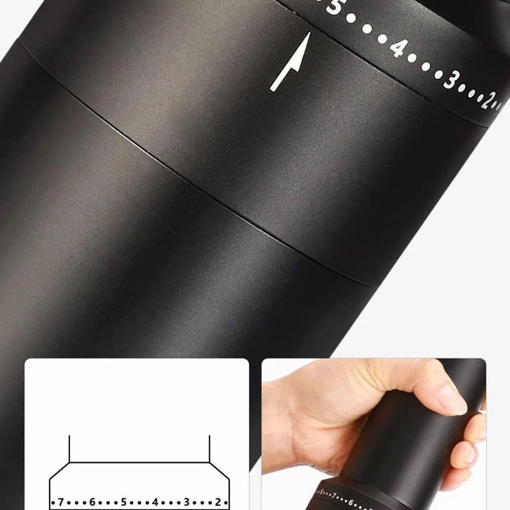 Molinillo Café Molino Cafe Molinillo de Mano portátil, máquina de café, Molinillo de Mano doméstico, Molinillo de Grano de café Manual de aleación pequeña Moledor De Cafe(Black)