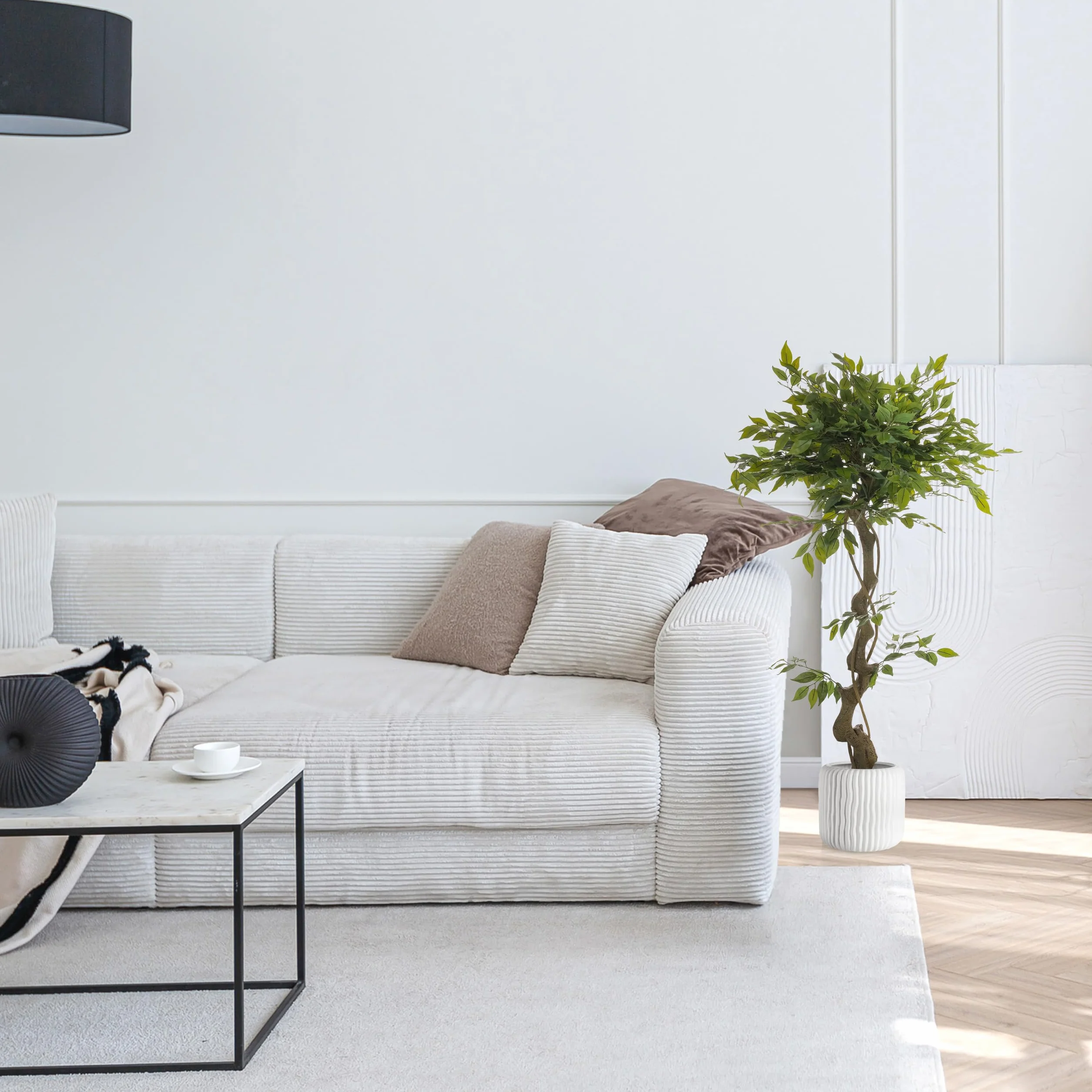 hjh OFFICE Planta Artificial FICUS I Planta Artificial Decorativa 120 cm, Abedul higuera, árbol Artificial fácil de cuidar, Verde 871057