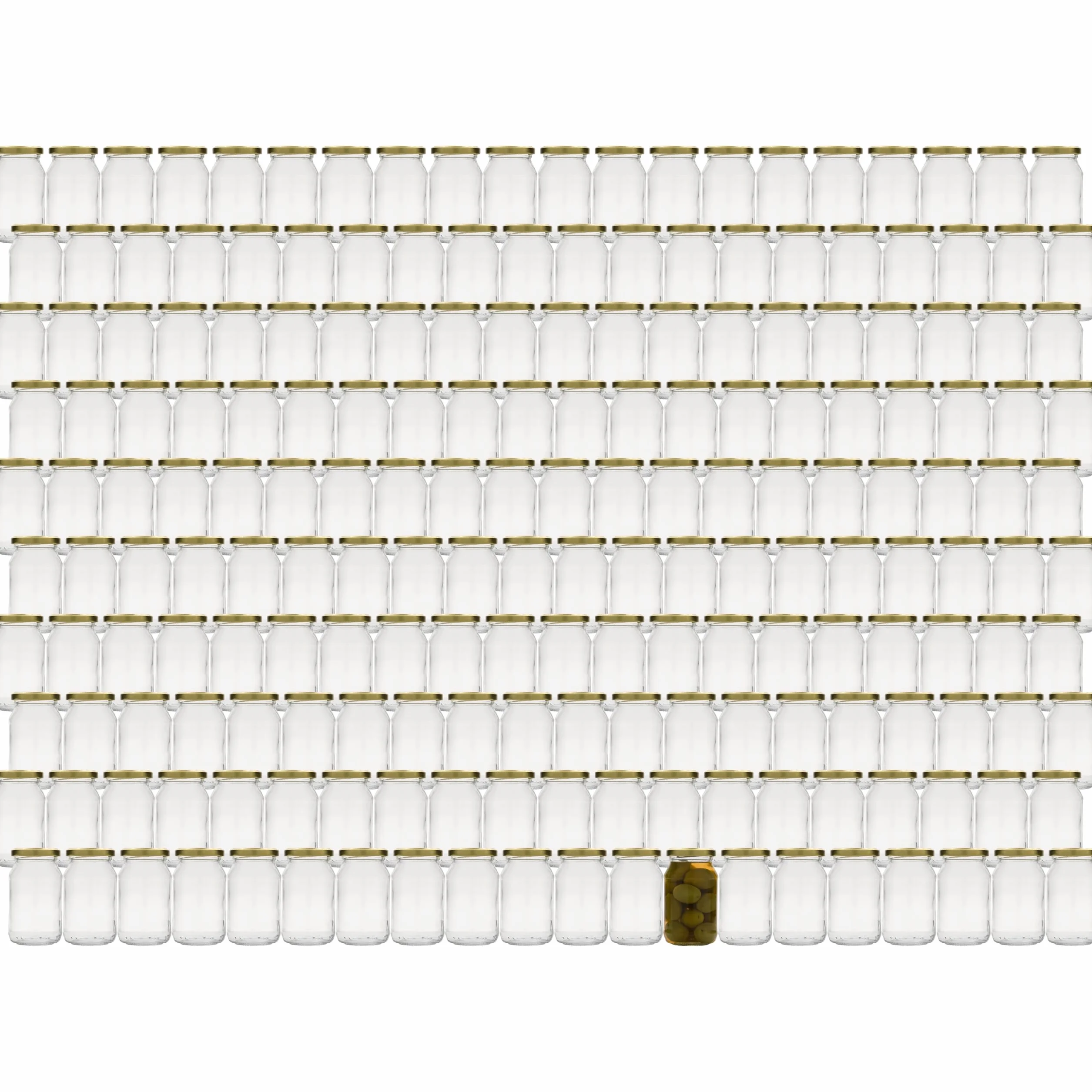 Juego de 96 tarros de conservas de 250 ml con tapa giratoria 58, tarros herméticos para conservas, conservas y almacenamiento, aptos para alimentos, sin BPA, fabricados en Alemania