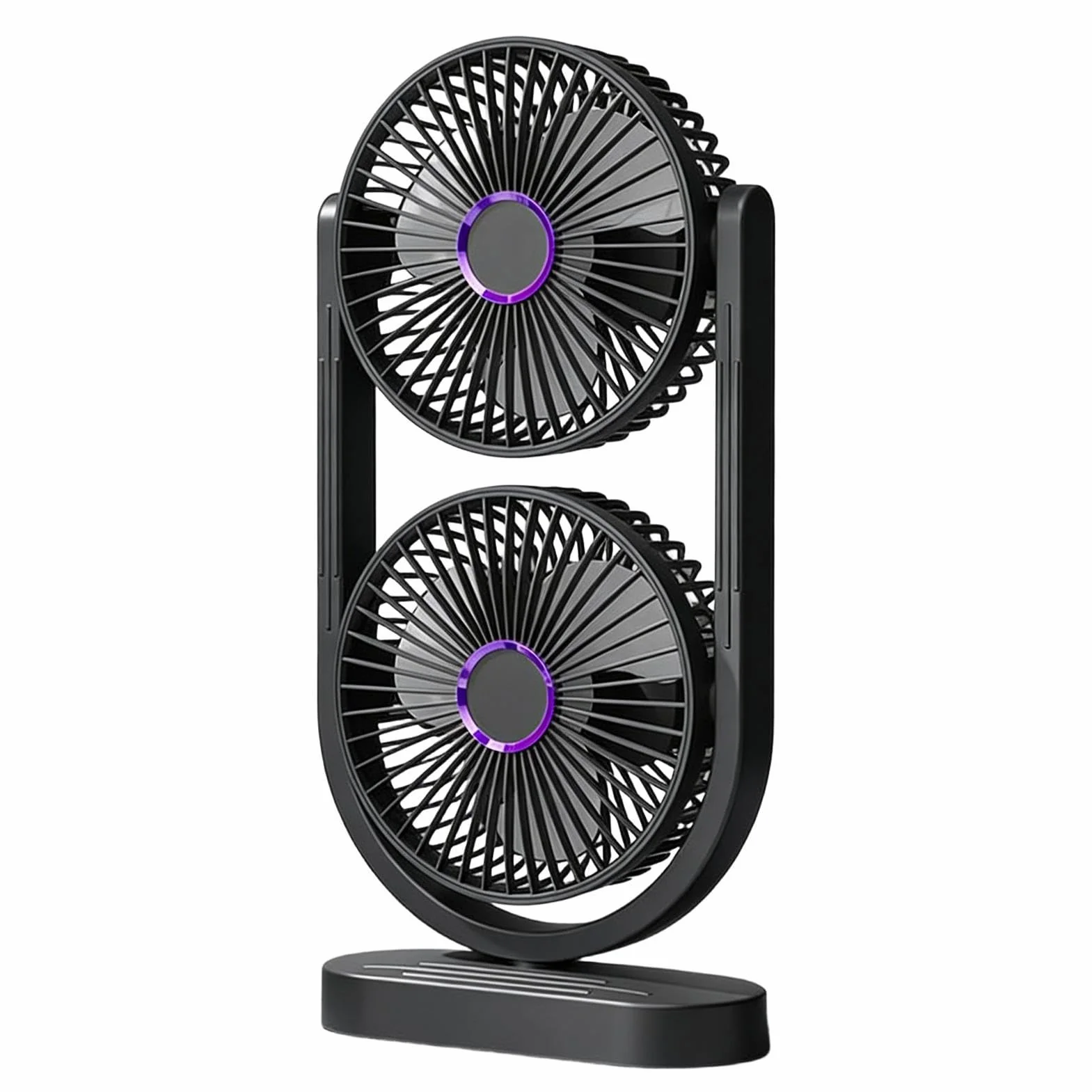 Ventilador de Mesa Silencioso Doble cabezal recargable refrescante y | ventilador de sobremesa para verano y refrigeración de escritorio para apartamento dormitorio salón cocina oficina