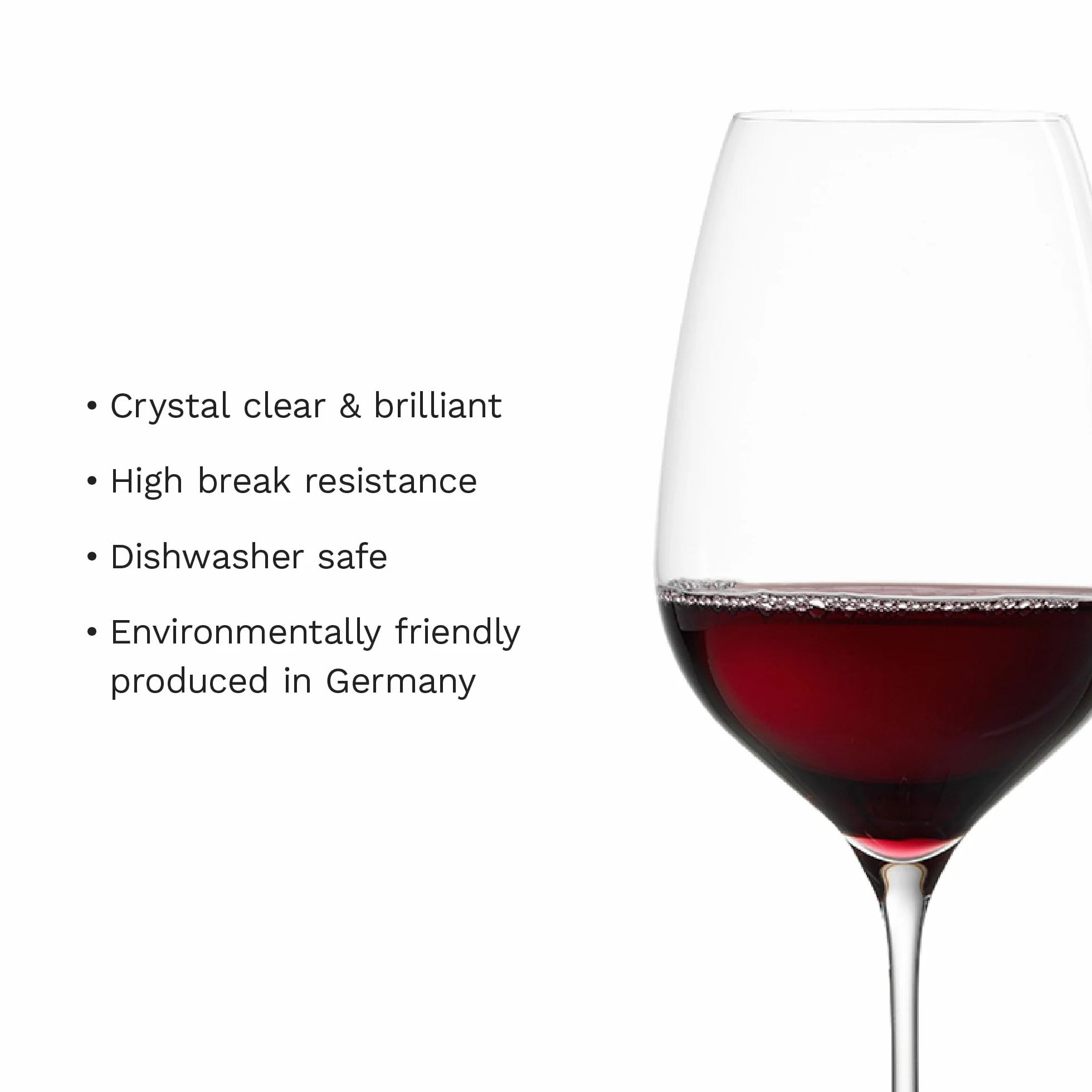 Stölzle Lausitz Juego de 6 copas de vino tinto modernas, elegantes y ligeras