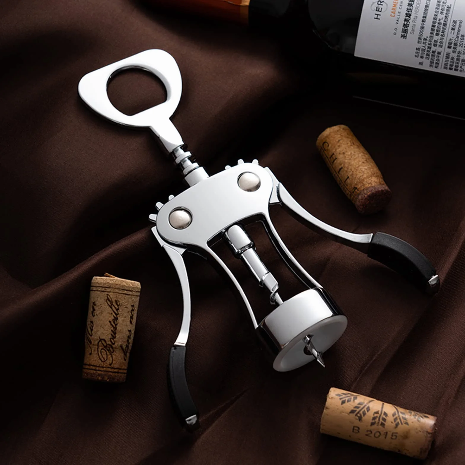 Sacacorchos multifuncional abrebotellas con tapón de vino para corcho y cerveza